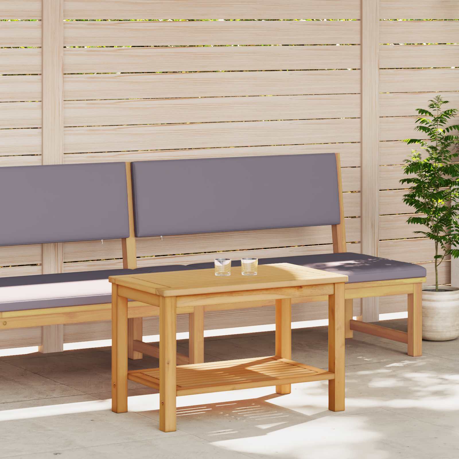 Bijzettafel Olie naturel 70 x 40 x 45 cm Massief Acaciahout is nu te koop bij PeponiXL, paradijselijk wonen!