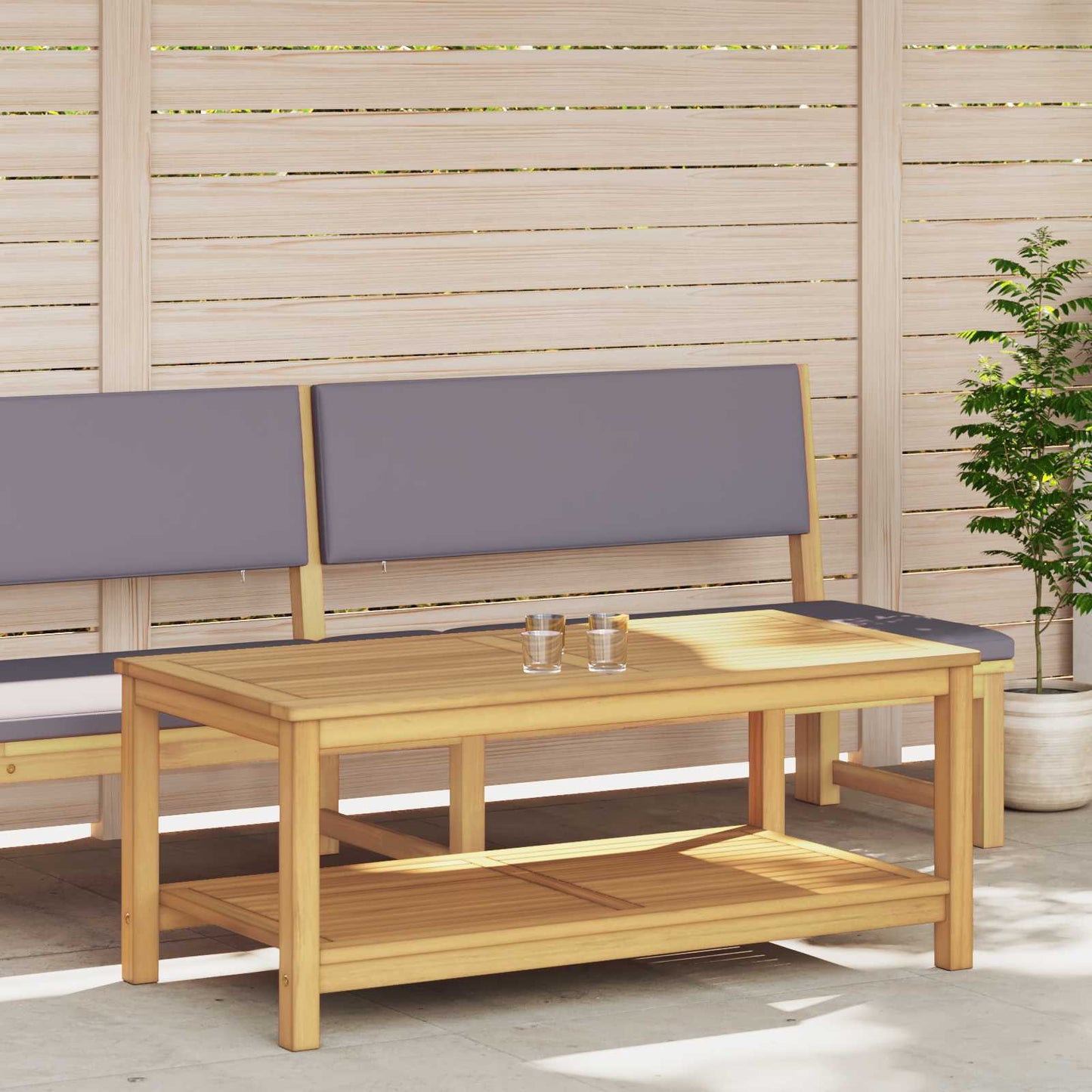 Bijzettafel Olie naturel 110 x 55 x 45 cm Massief Acaciahout is nu te koop bij PeponiXL, paradijselijk wonen!