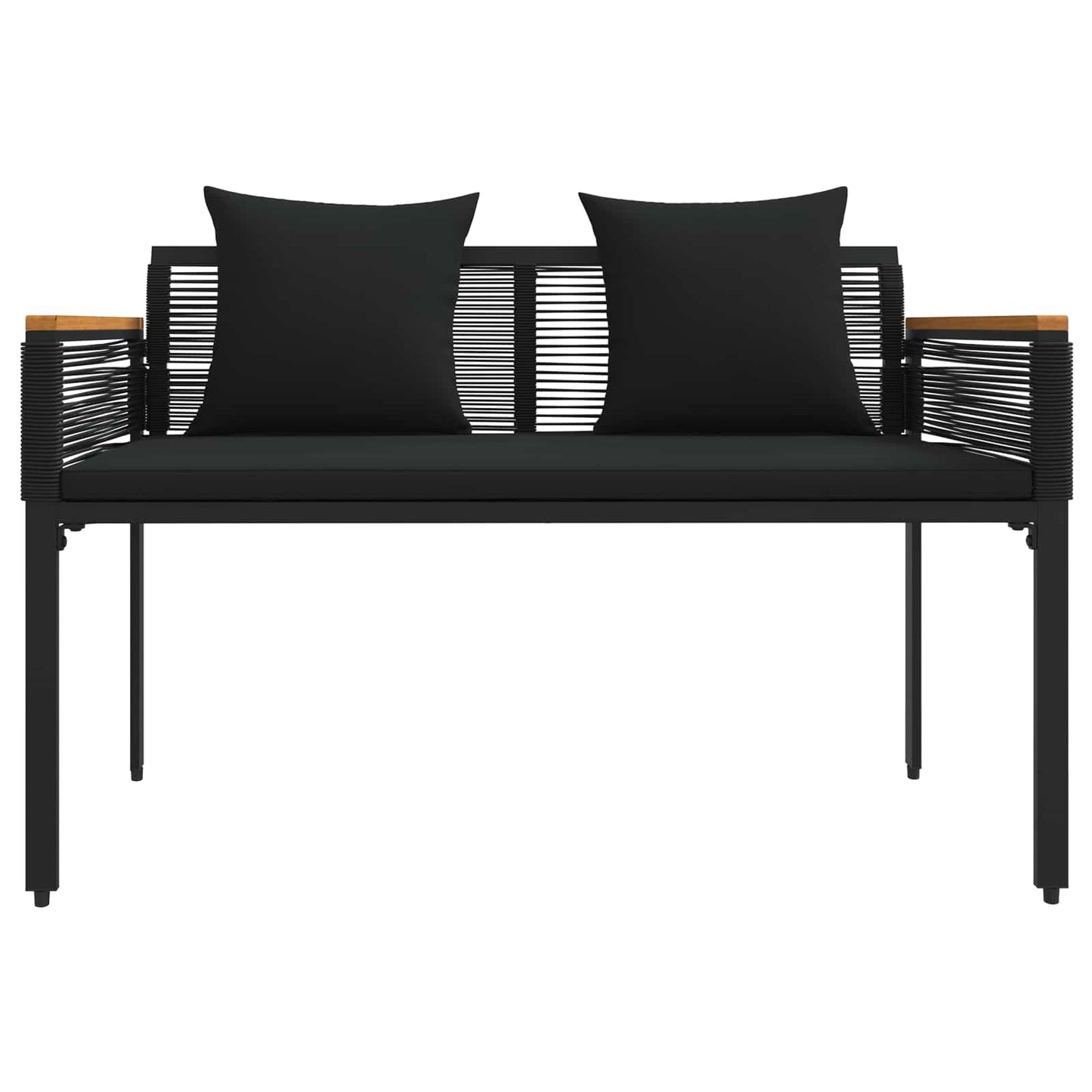 Buitenmeubelset met kussen 4 pcs Zwart poly rattan is nu te koop bij PeponiXL, paradijselijk wonen!