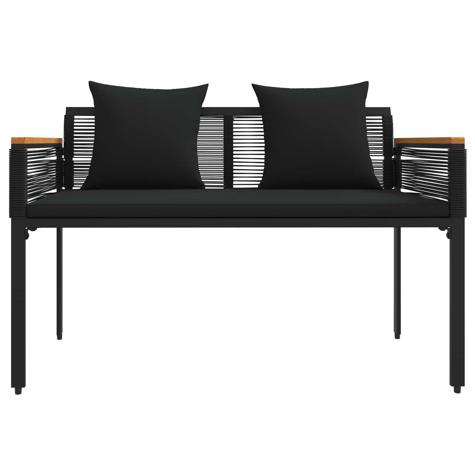 Buitenmeubelset met kussen 4 pcs Zwart poly rattan is nu te koop bij PeponiXL, paradijselijk wonen!