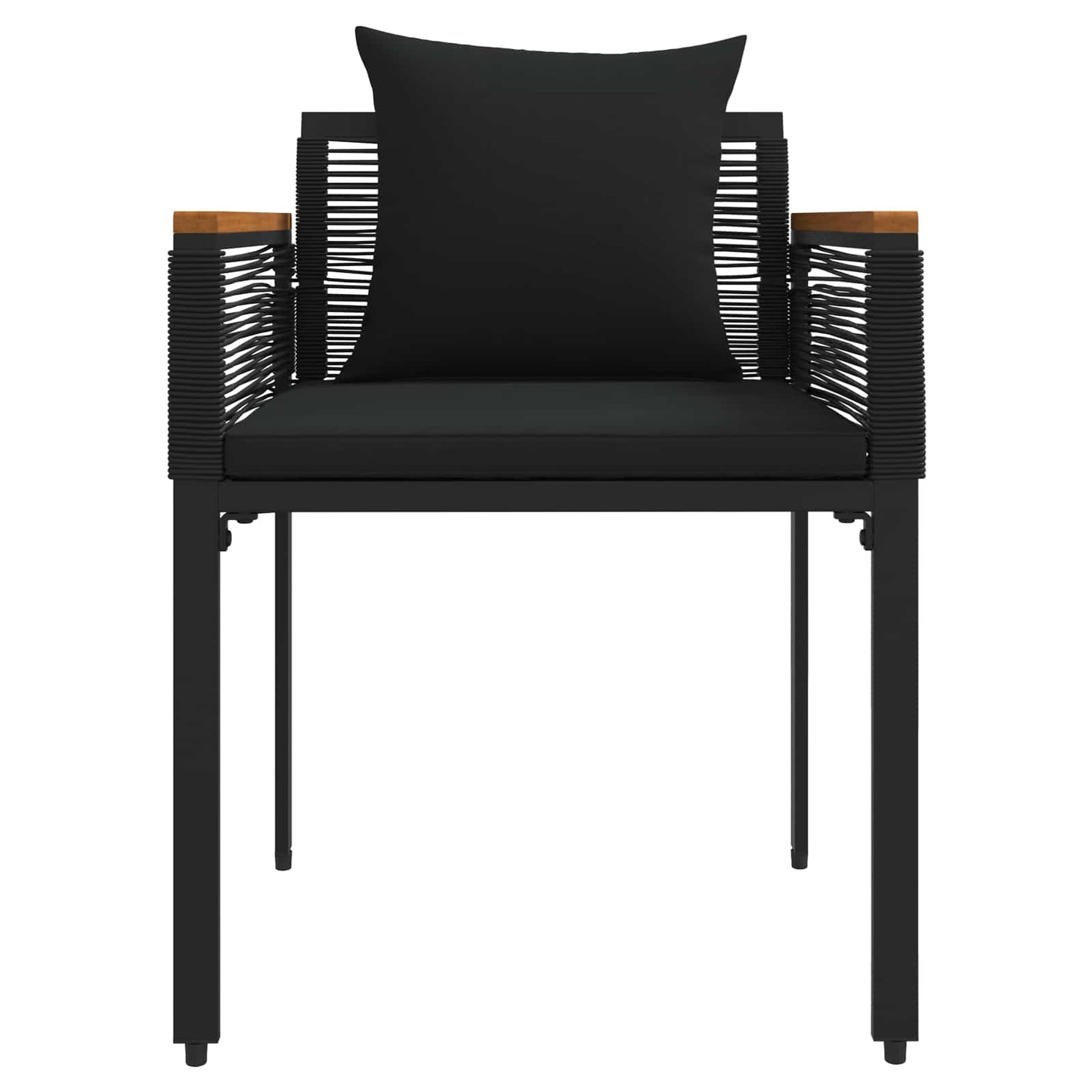 Buitenmeubelset met kussen 4 pcs Zwart poly rattan is nu te koop bij PeponiXL, paradijselijk wonen!