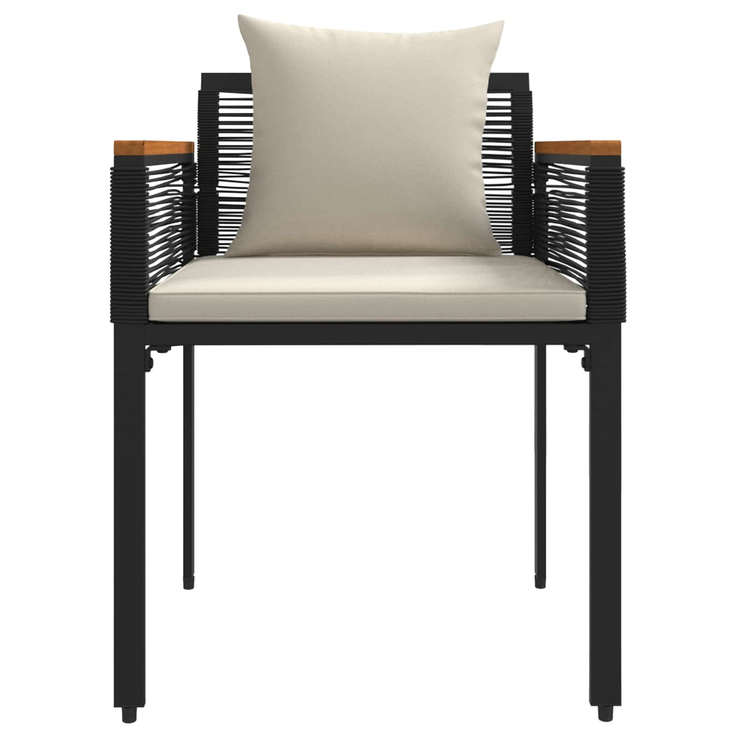 Buitenmeubelset met kussen Zwart en Cream Wit poly rattan is nu te koop bij PeponiXL, paradijselijk wonen!