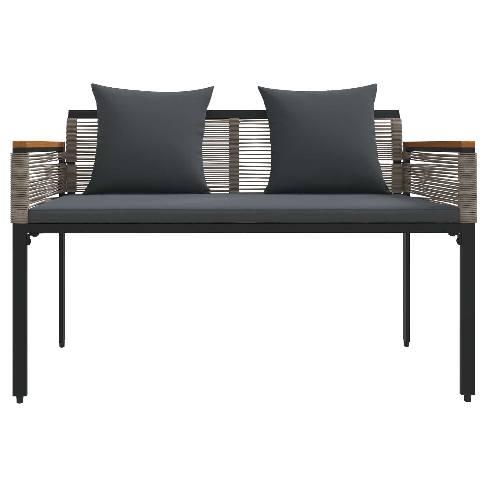 Buitenmeubelset met kussen Grijs en Donkergrijs poly rattan is nu te koop bij PeponiXL, paradijselijk wonen!