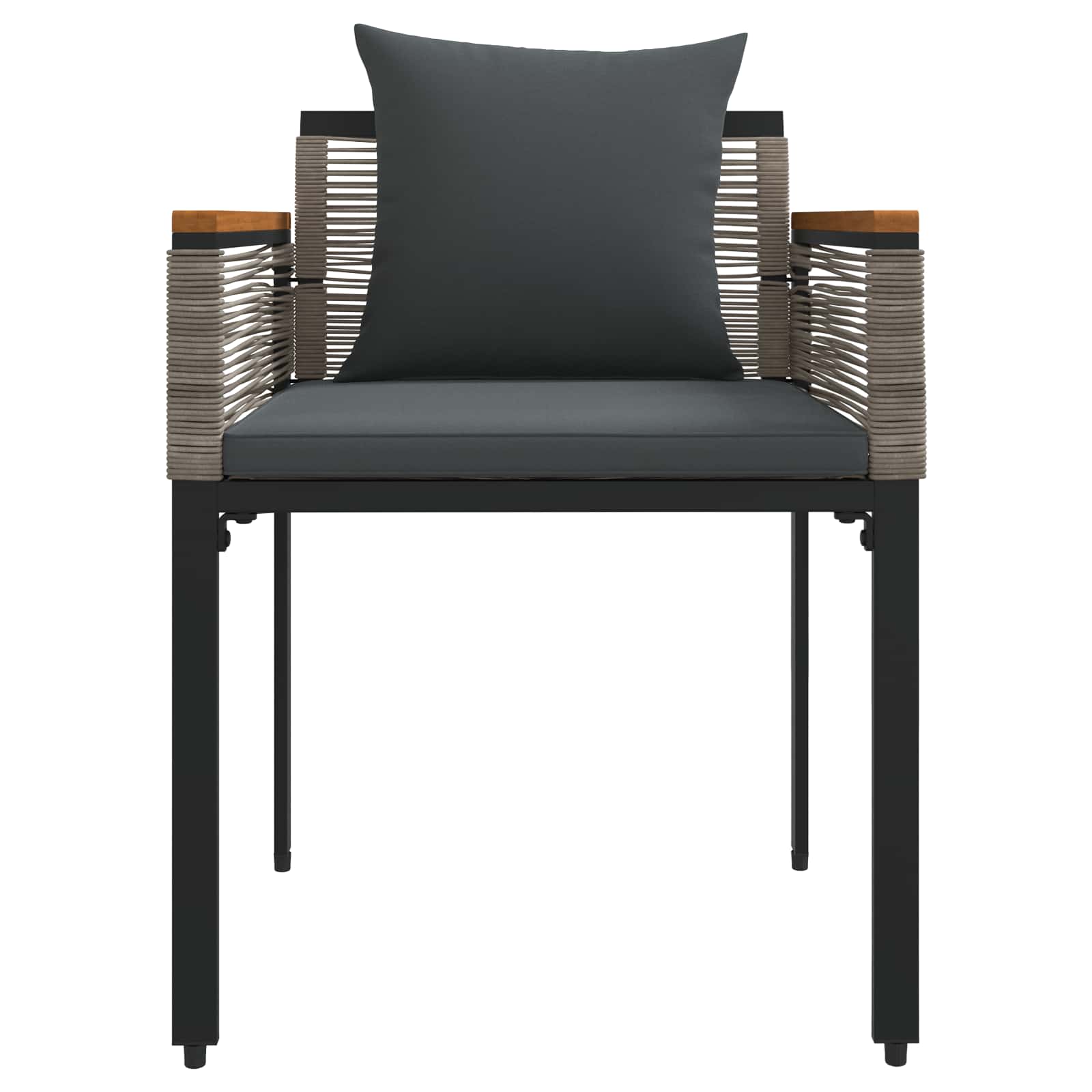 Buitenmeubelset met kussen Grijs en Donkergrijs poly rattan is nu te koop bij PeponiXL, paradijselijk wonen!
