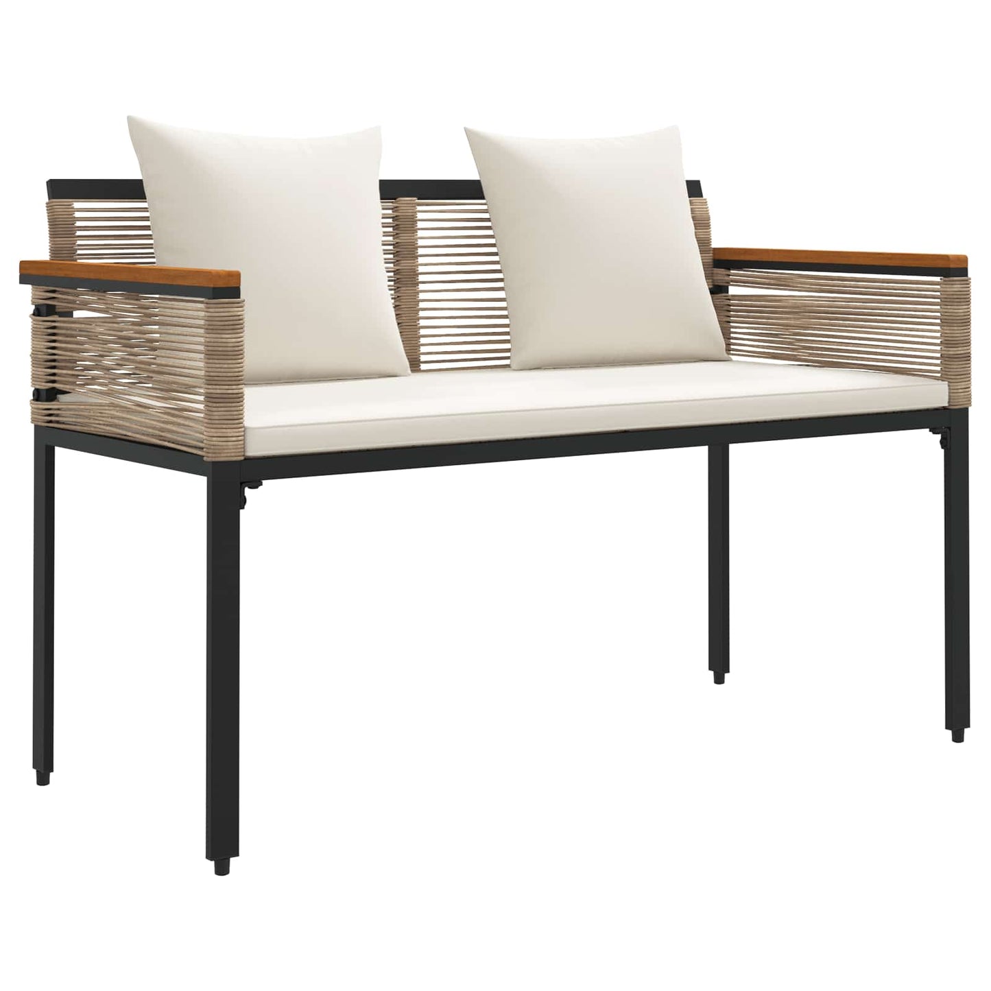 Buitenmeubelset met kussen Beige en Crème Wit poly rattan is nu te koop bij PeponiXL, paradijselijk wonen!