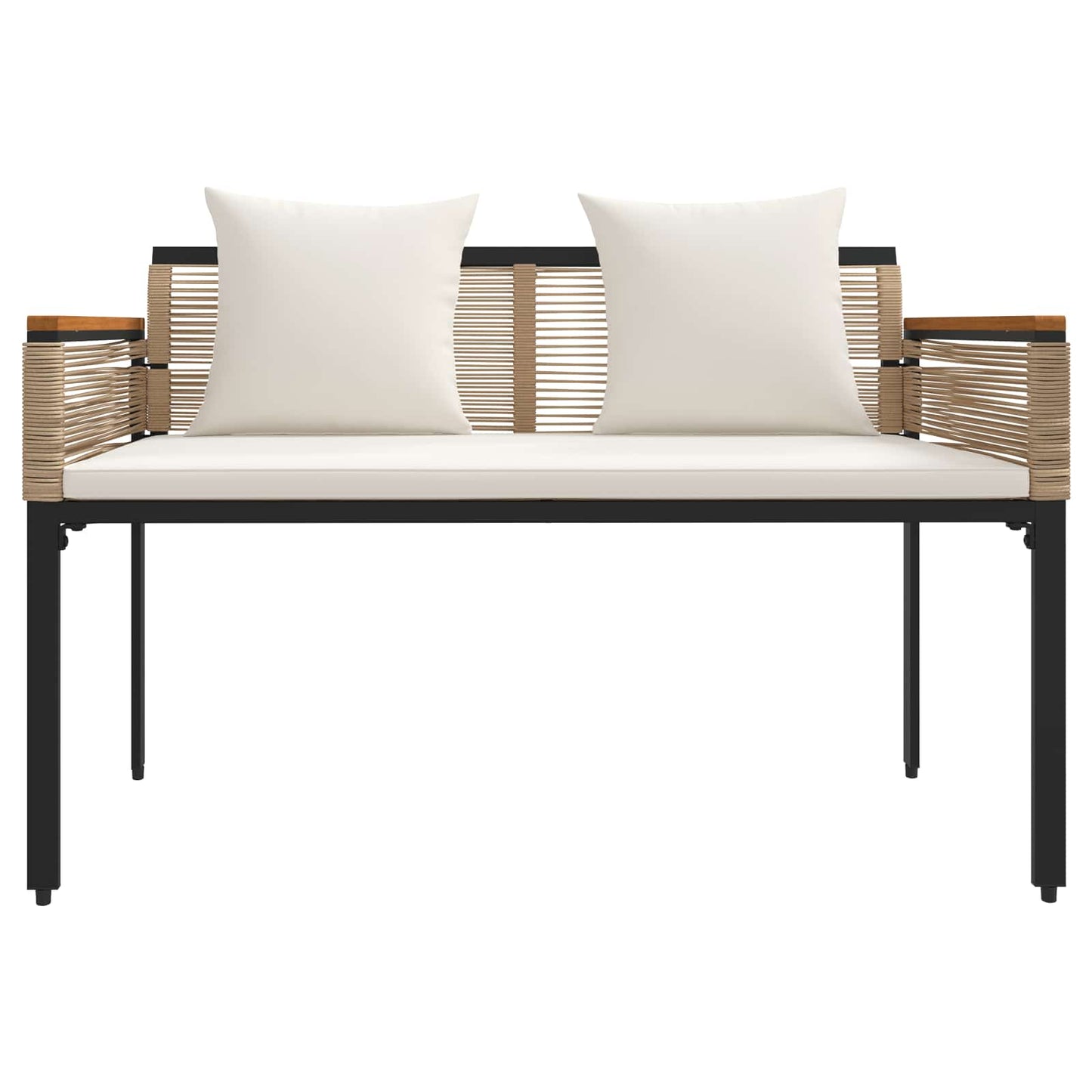 Buitenmeubelset met kussen Beige en Crème Wit poly rattan is nu te koop bij PeponiXL, paradijselijk wonen!