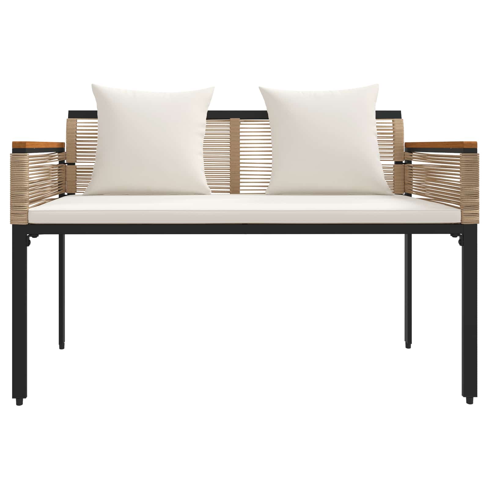 Buitenmeubelset met kussen Beige en Crème Wit poly rattan is nu te koop bij PeponiXL, paradijselijk wonen!
