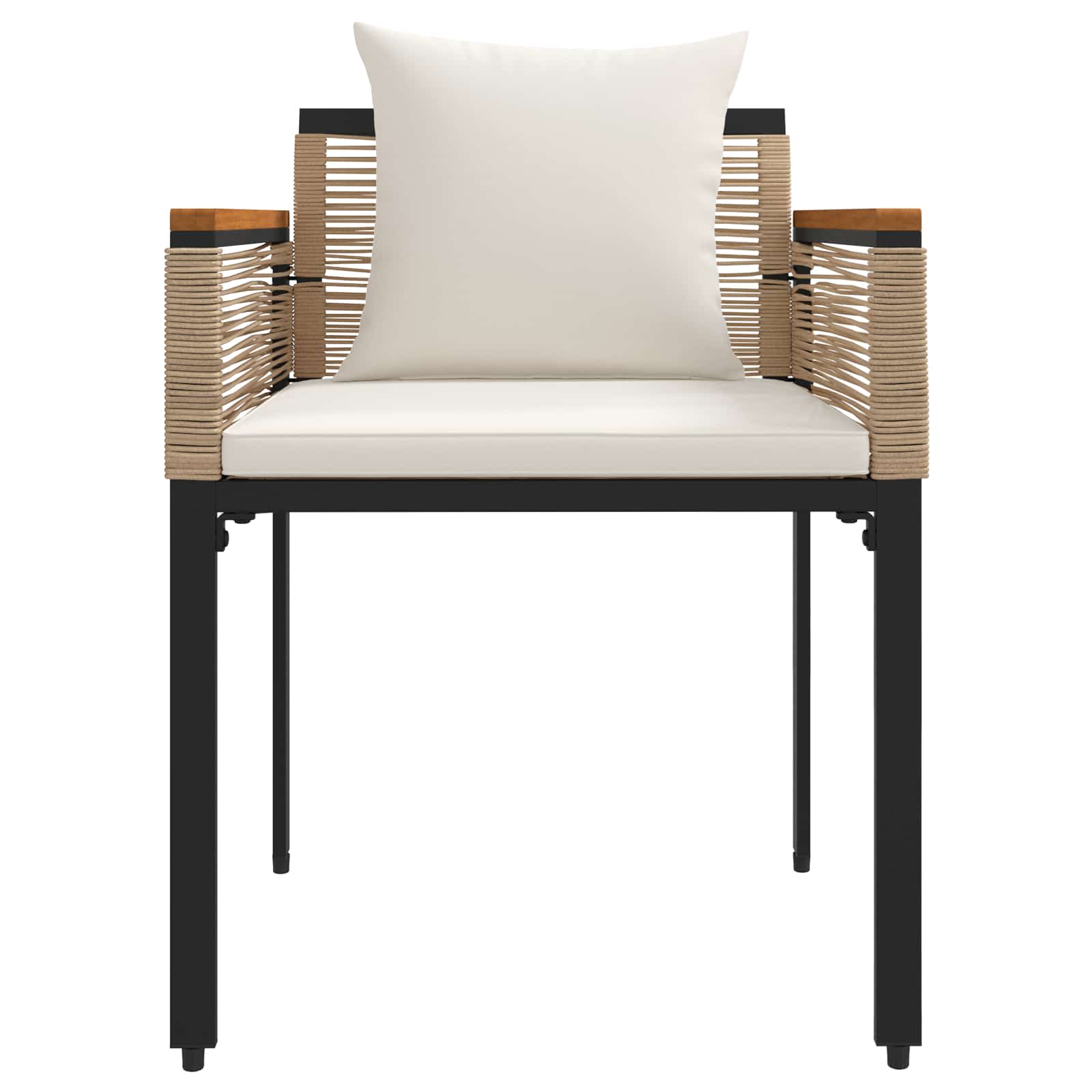 Buitenmeubelset met kussen Beige en Crème Wit poly rattan is nu te koop bij PeponiXL, paradijselijk wonen!