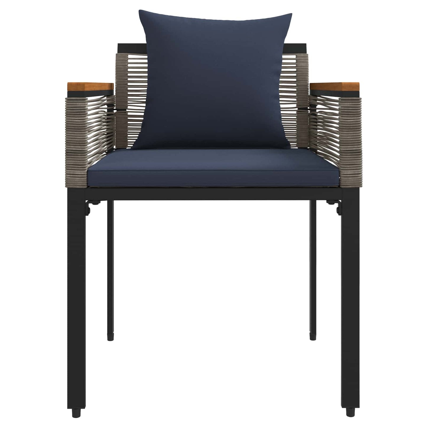 Buitenmeubelset met kussen Grijs en Marineblauw poly rattan is nu te koop bij PeponiXL, paradijselijk wonen!