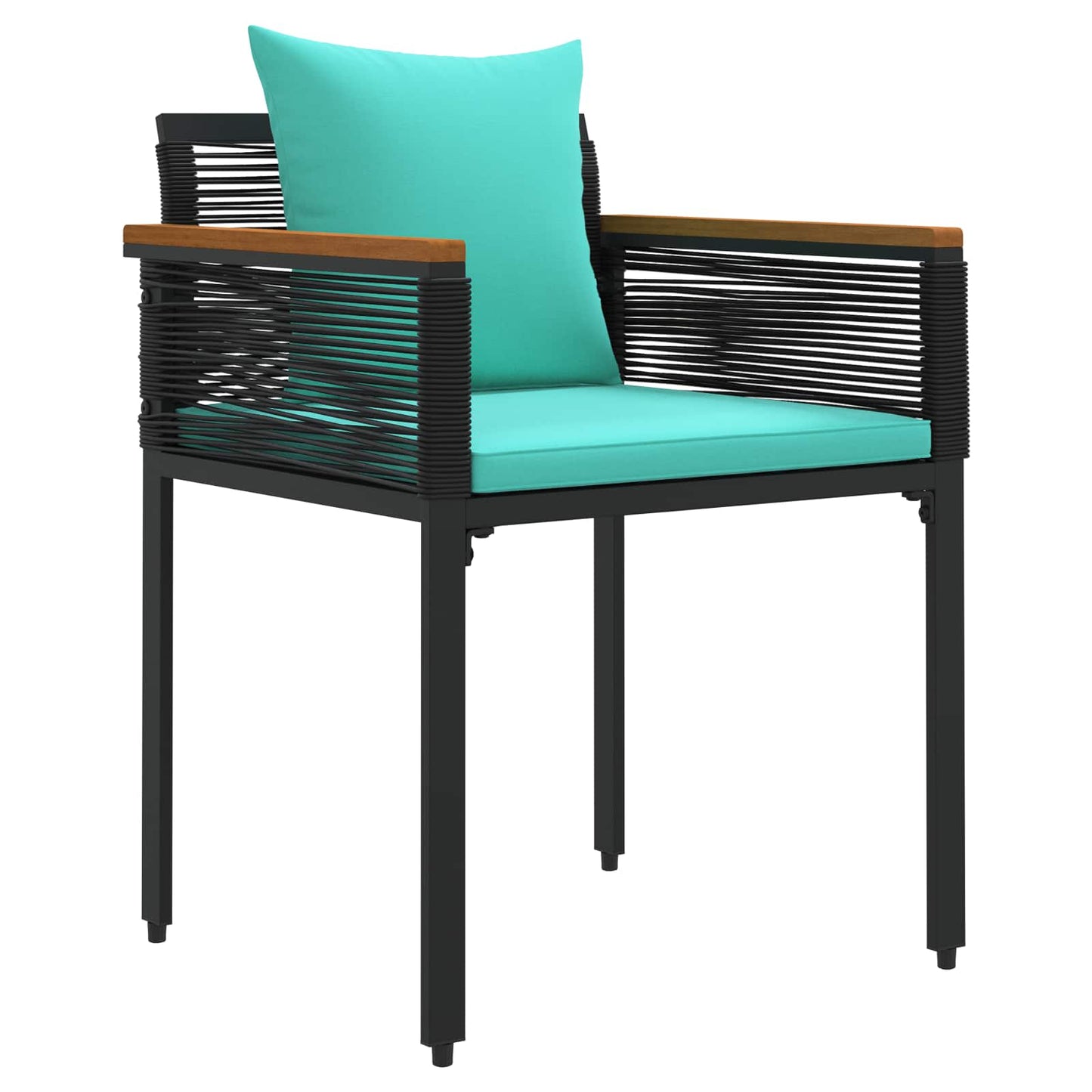 Buitenmeubelset met kussen Zwart en Turquoise PE Rattan is nu te koop bij PeponiXL, paradijselijk wonen!