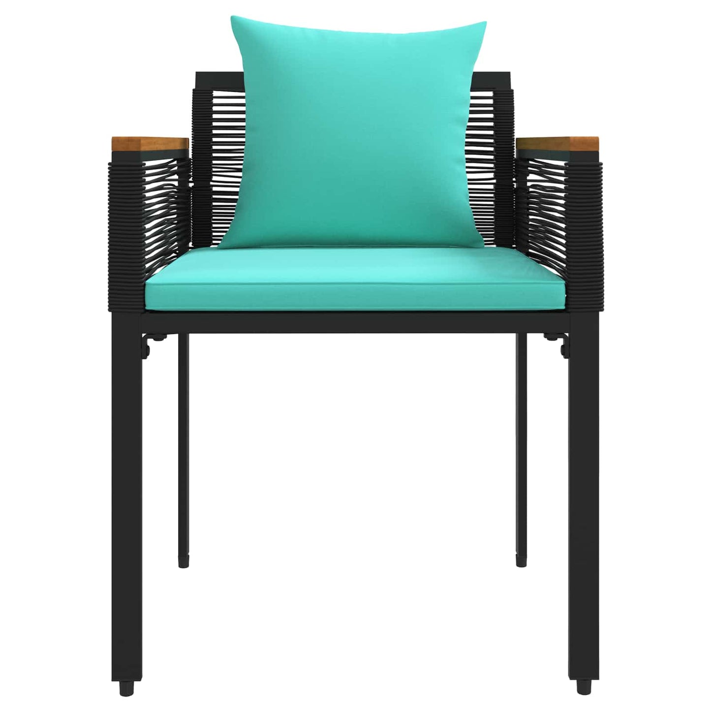 Buitenmeubelset met kussen Zwart en Turquoise PE Rattan is nu te koop bij PeponiXL, paradijselijk wonen!