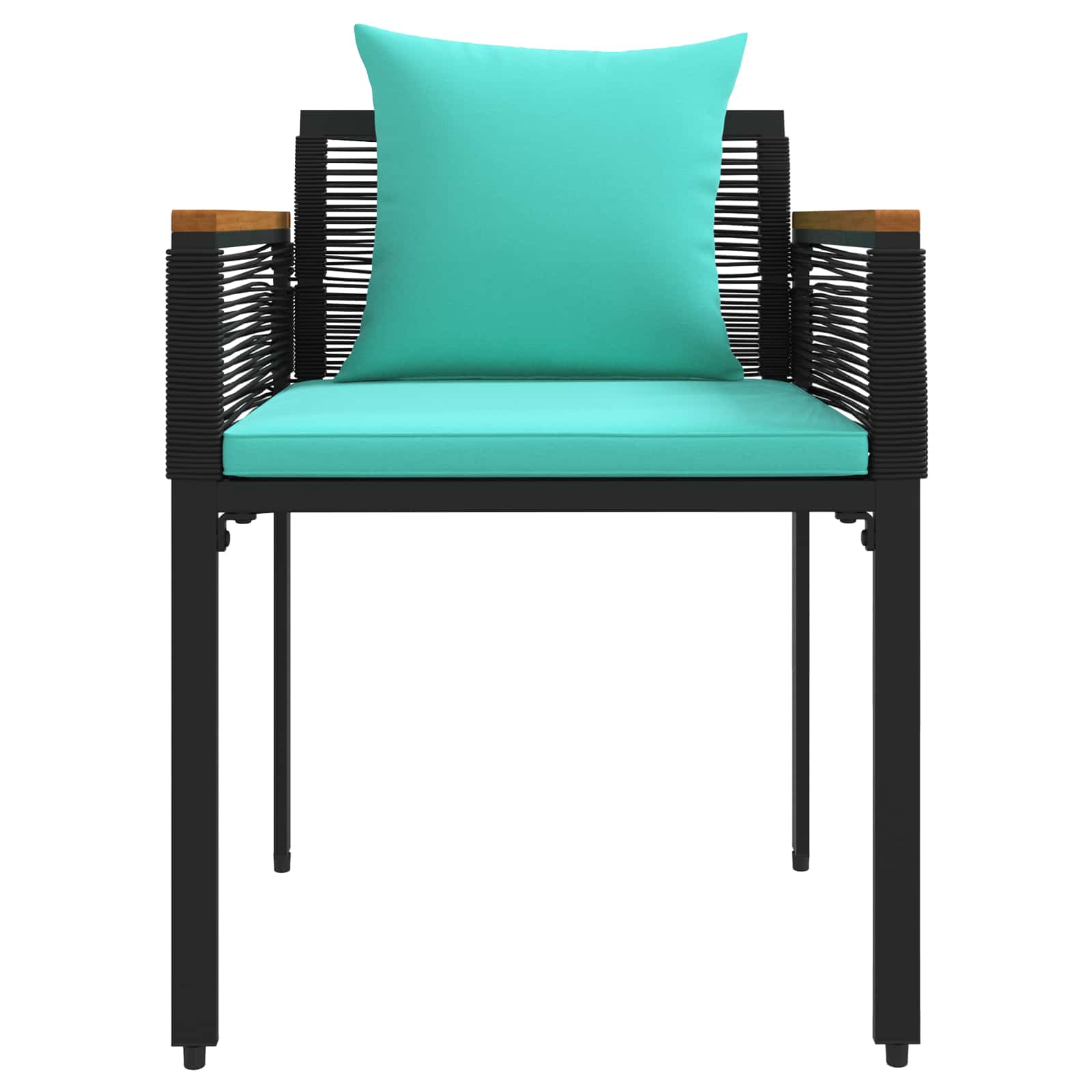 Buitenmeubelset met kussen Zwart en Turquoise PE Rattan is nu te koop bij PeponiXL, paradijselijk wonen!