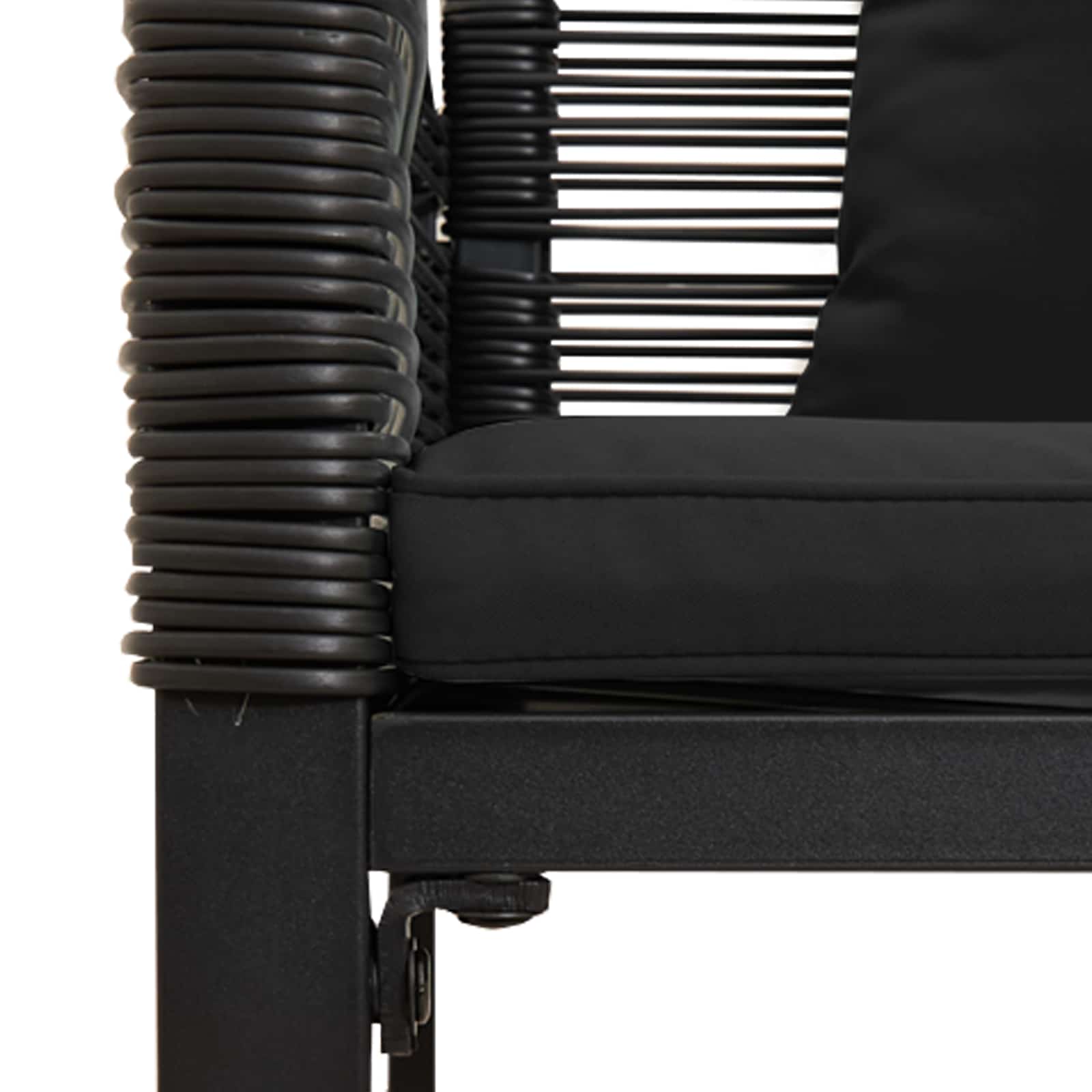 Buitenmeubelset met kussen Zwart poly rattan is nu te koop bij PeponiXL, paradijselijk wonen!