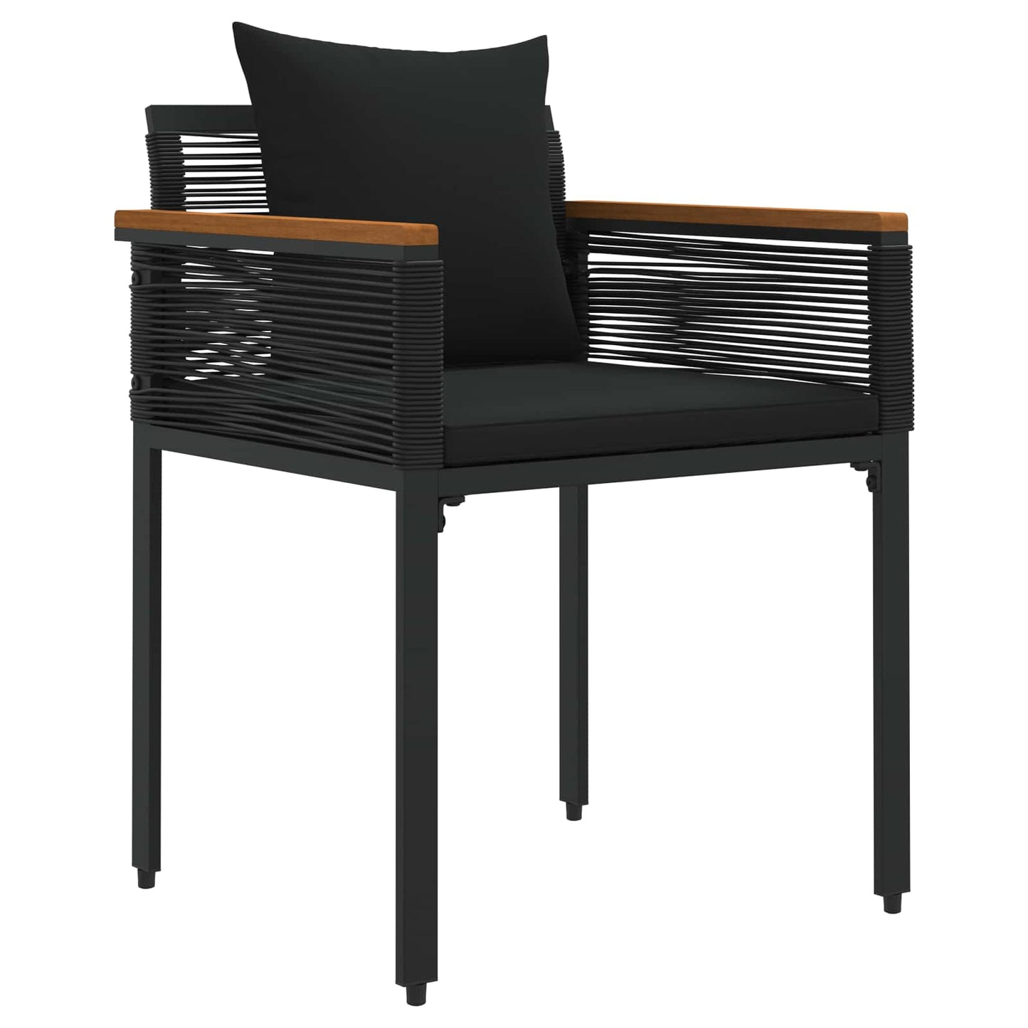 Buitenmeubelset met kussen Zwart poly rattan is nu te koop bij PeponiXL, paradijselijk wonen!