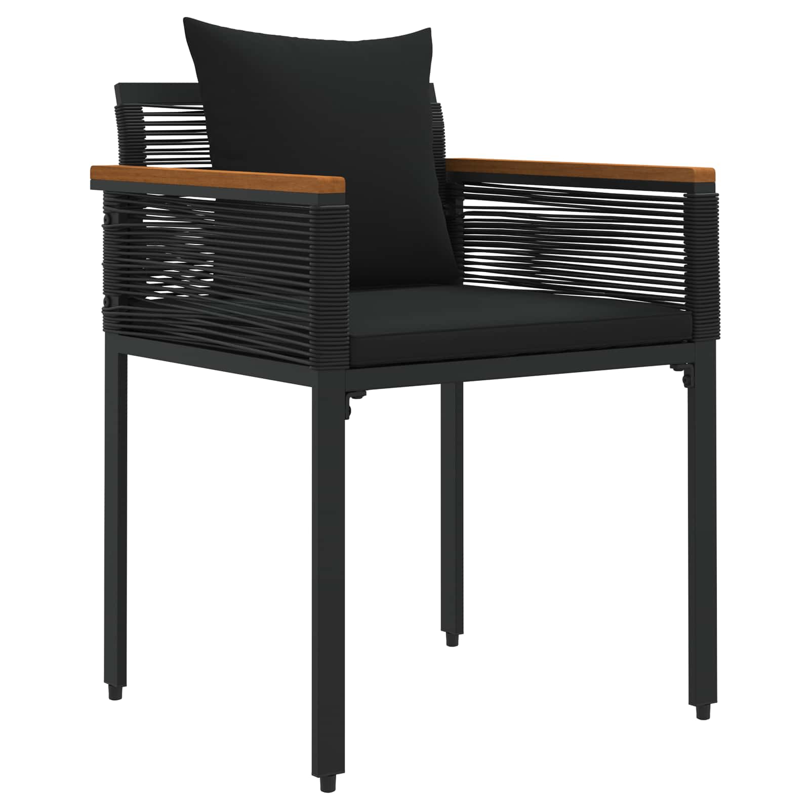 Buitenmeubelset met kussen Zwart poly rattan is nu te koop bij PeponiXL, paradijselijk wonen!