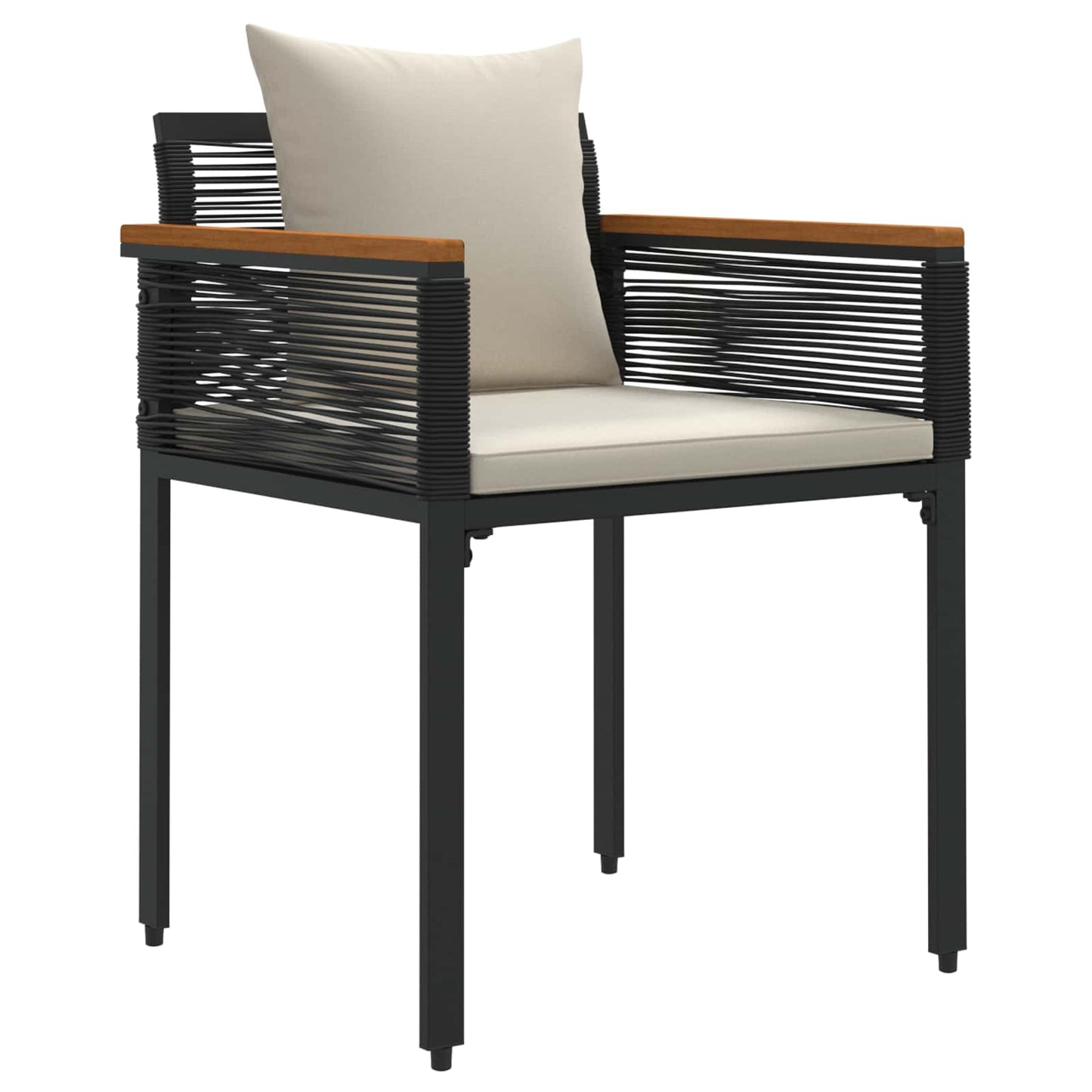 Buitenmeubelset met kussen Zwart en Cream Wit poly rattan is nu te koop bij PeponiXL, paradijselijk wonen!
