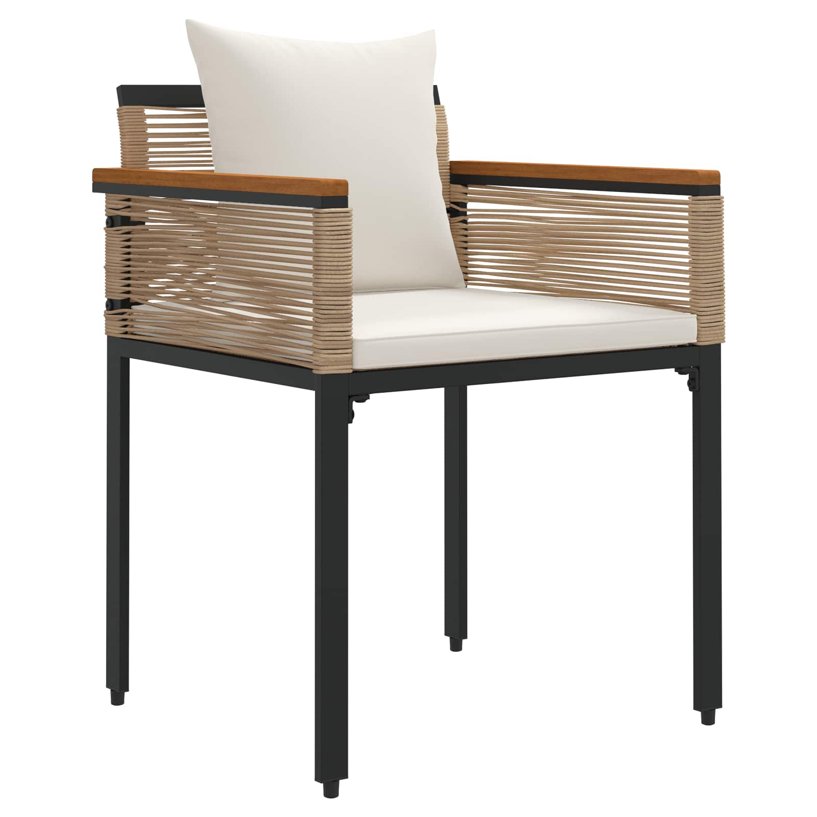 Buitenmeubelset met kussen Beige en Crème Wit poly rattan is nu te koop bij PeponiXL, paradijselijk wonen!