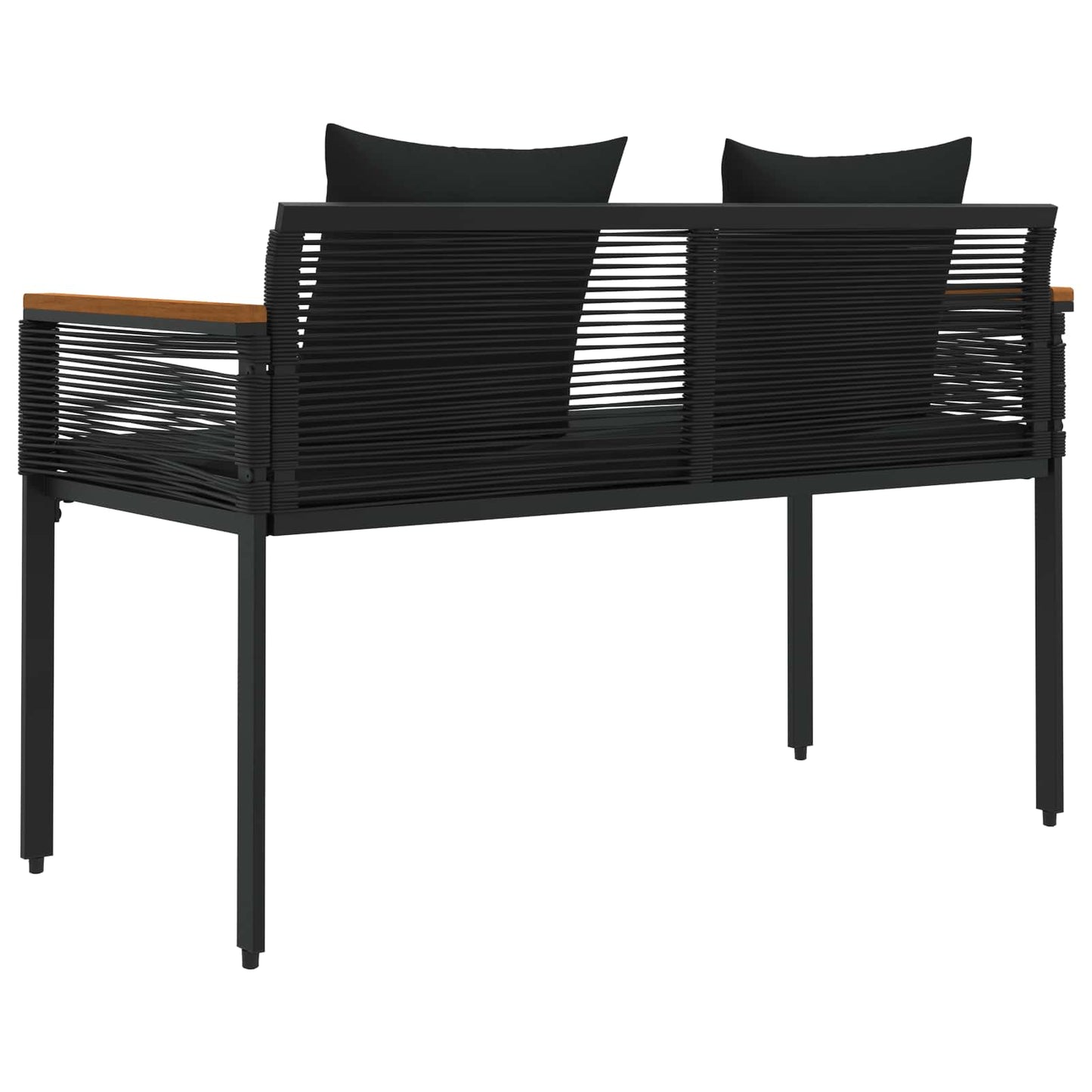 Tuinbank met kussen Zwart 117 x 54 x 74.5 cm poly rattan is nu te koop bij PeponiXL, paradijselijk wonen!