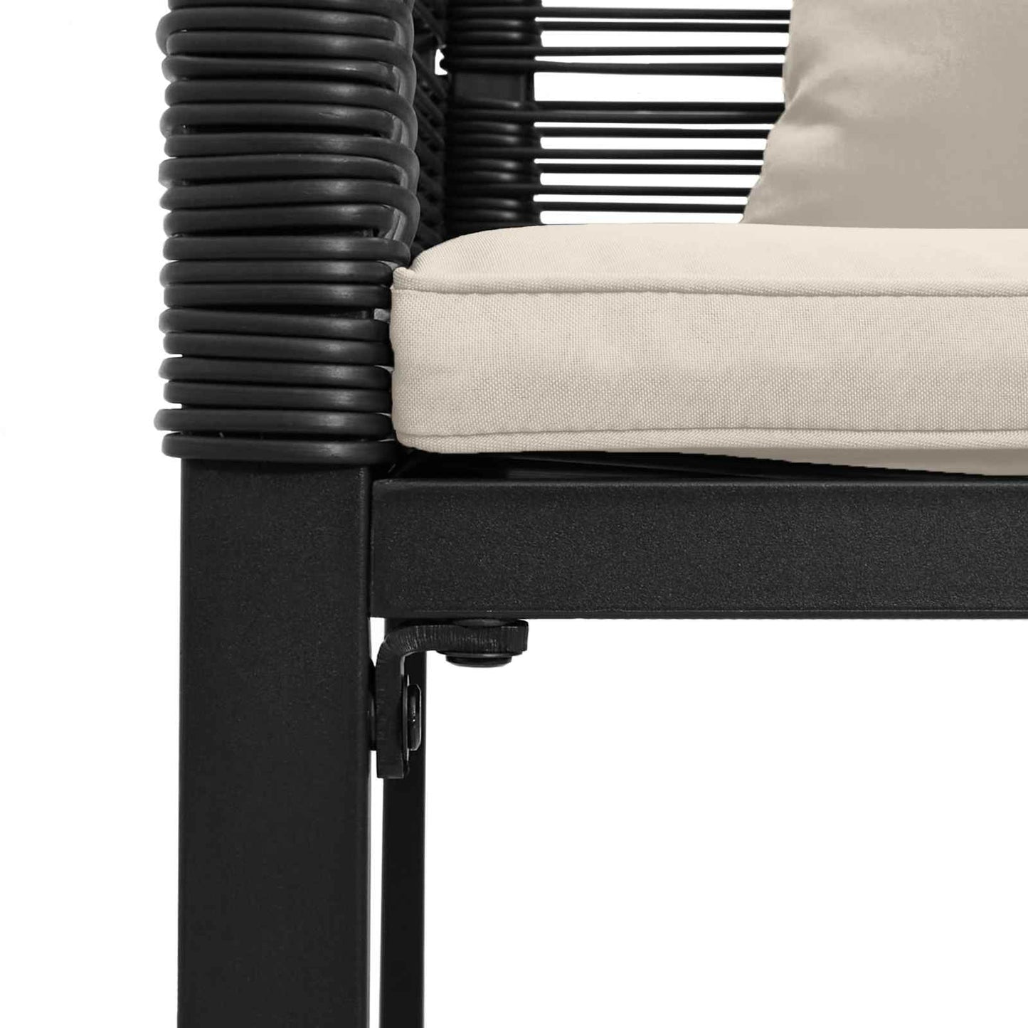 Tuinbank Zwart en Cream Wit 117 x 54 x 74.5 cm poly rattan is nu te koop bij PeponiXL, paradijselijk wonen!