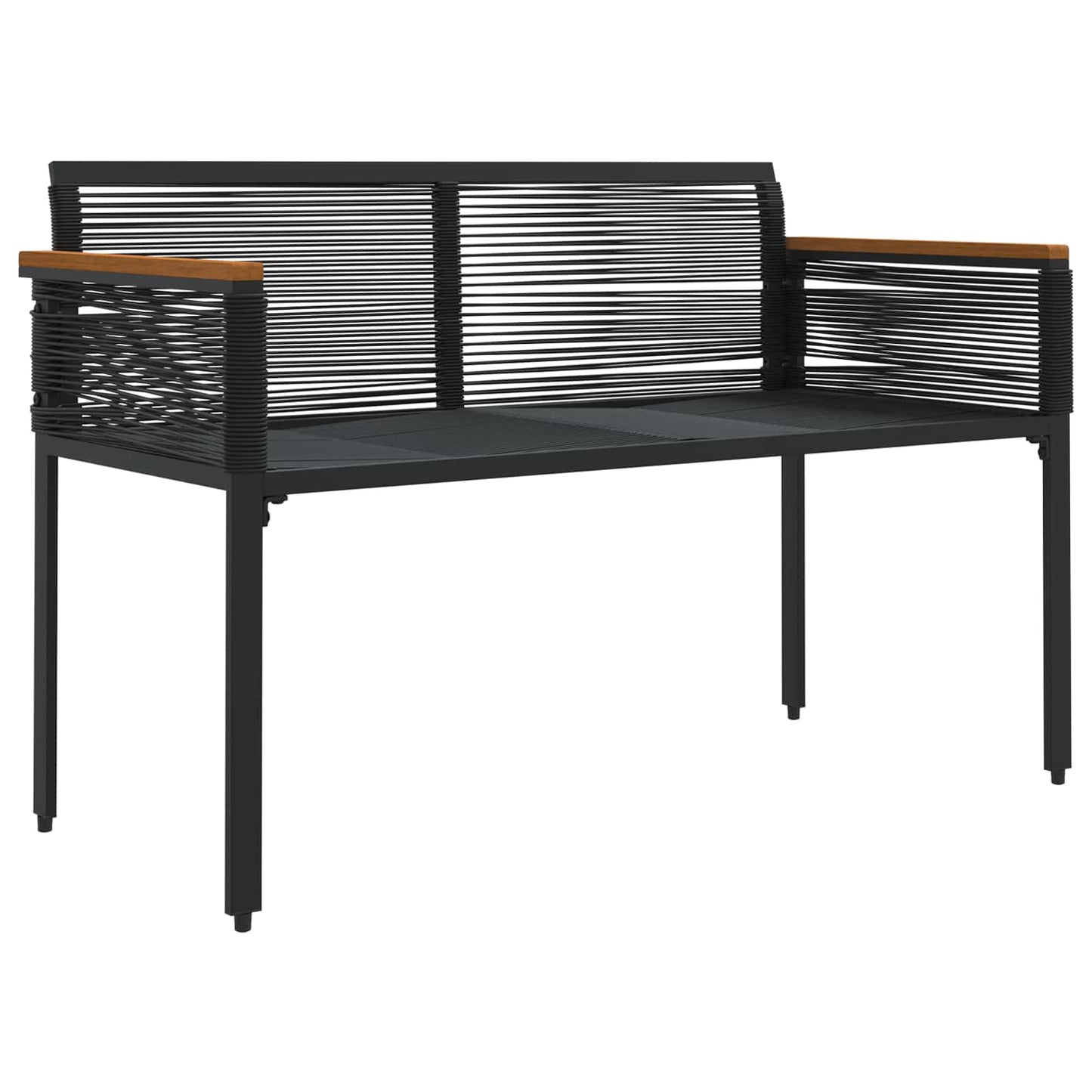 Tuinbank Zwart en Cream Wit 117 x 54 x 74.5 cm poly rattan is nu te koop bij PeponiXL, paradijselijk wonen!