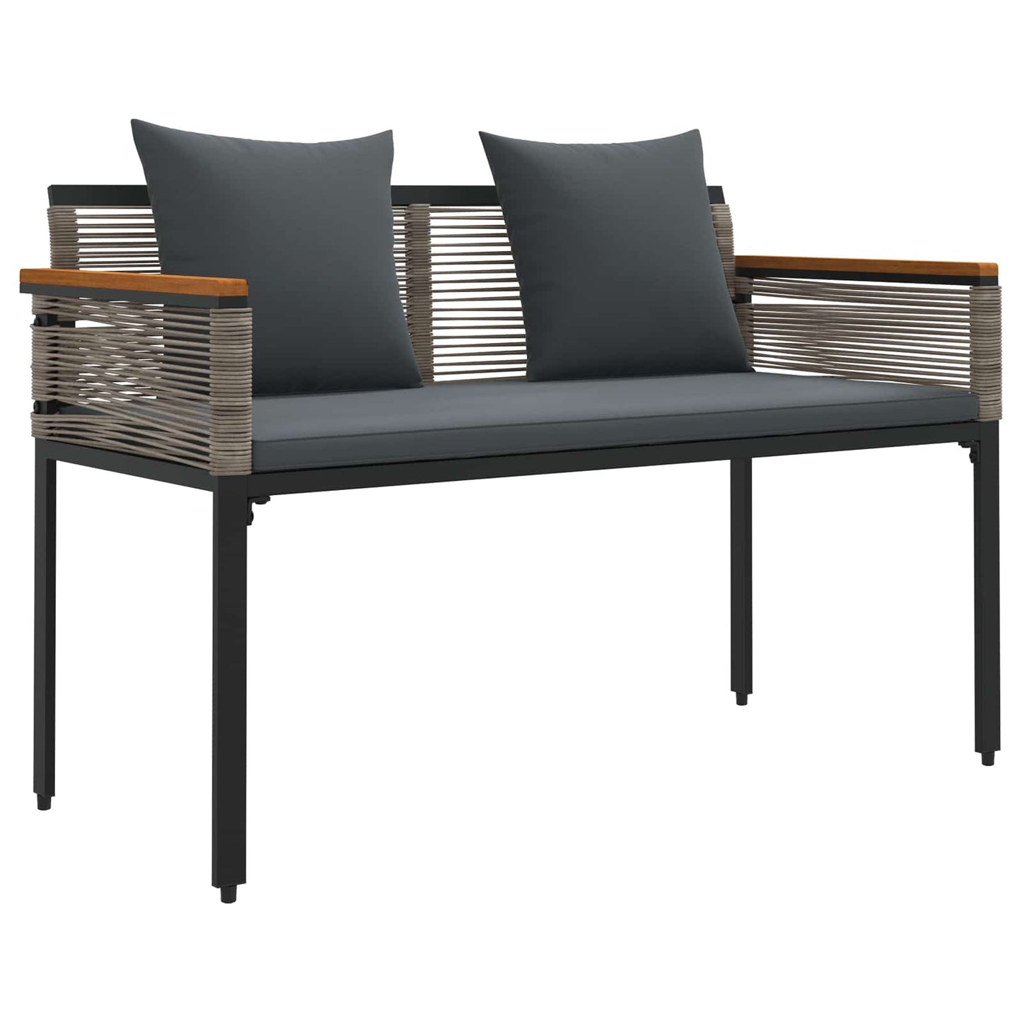 Tuinbank Grijs en Donkergrijs 117 x 54 x 74.5 cm poly rattan is nu te koop bij PeponiXL, paradijselijk wonen!