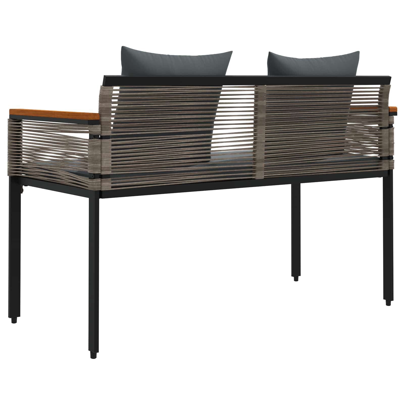 Tuinbank Grijs en Donkergrijs 117 x 54 x 74.5 cm poly rattan is nu te koop bij PeponiXL, paradijselijk wonen!