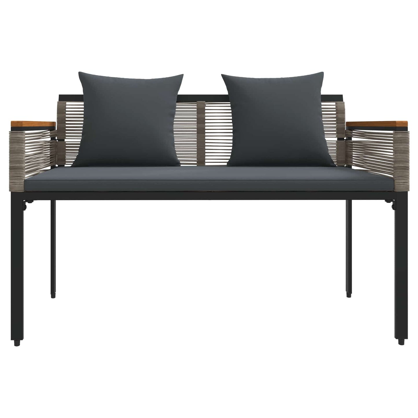 Tuinbank Grijs en Donkergrijs 117 x 54 x 74.5 cm poly rattan is nu te koop bij PeponiXL, paradijselijk wonen!
