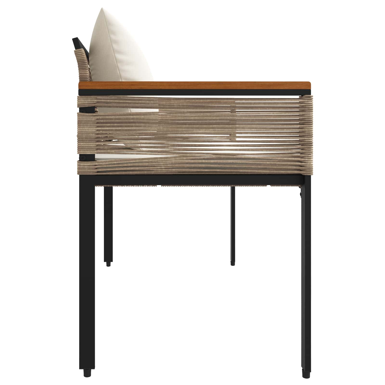 Tuinbank Beige en Crème Wit 117 x 54 x 74.5 cm poly rattan is nu te koop bij PeponiXL, paradijselijk wonen!