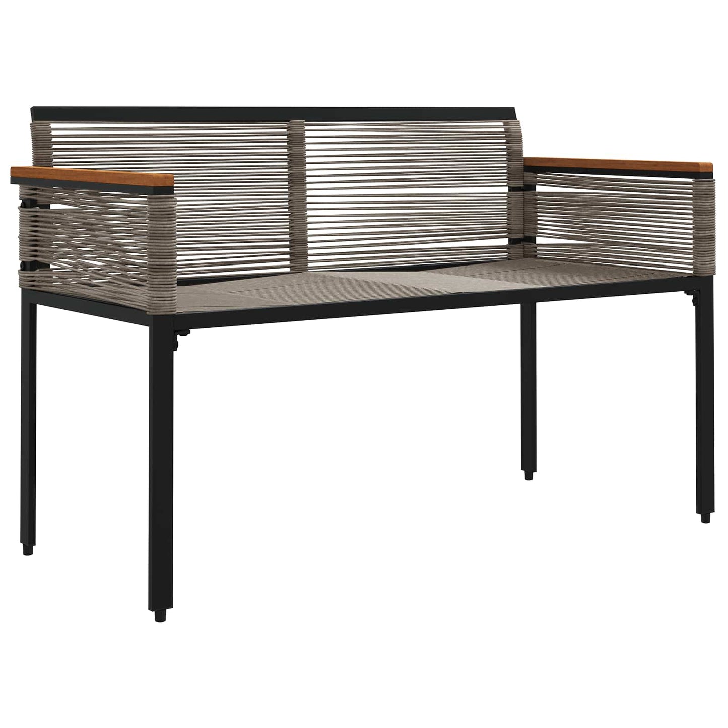 Tuinbank Grijs en Marineblauw 117 x 54 x 74.5 cm poly rattan is nu te koop bij PeponiXL, paradijselijk wonen!