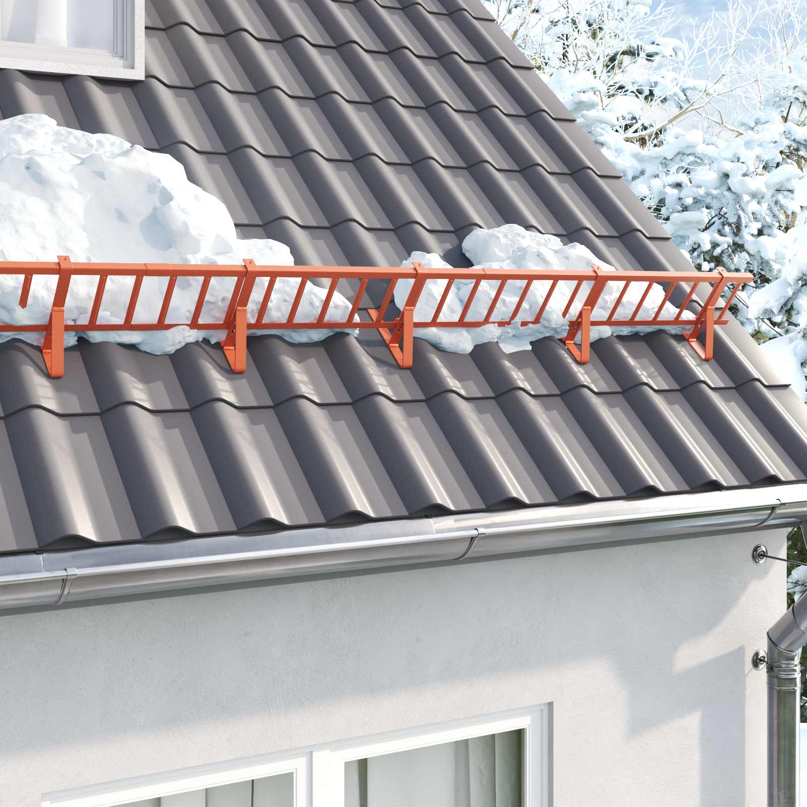 Dak sneeuwbeugel Rood 300 x 29,5 x 34,5 cm Staal is nu te koop bij PeponiXL, paradijselijk wonen!