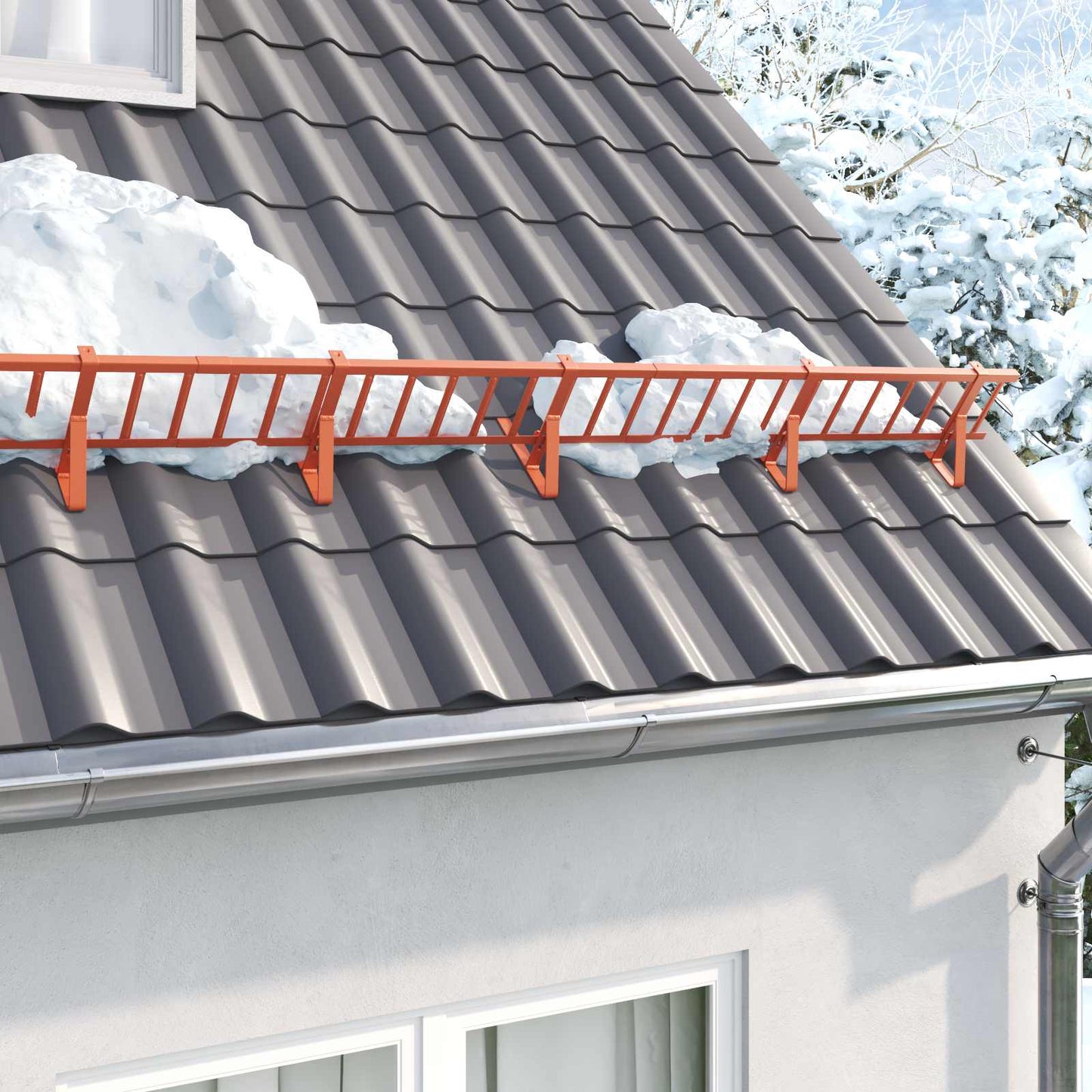 Dak sneeuwbeugel Rood 800 x 29,5 x 34,5 cm Staal is nu te koop bij PeponiXL, paradijselijk wonen!