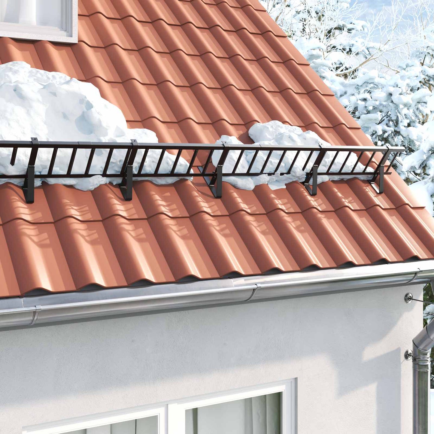 Dak sneeuwbeugel Zwart 100 x 29,5 x 34,5 cm Staal is nu te koop bij PeponiXL, paradijselijk wonen!