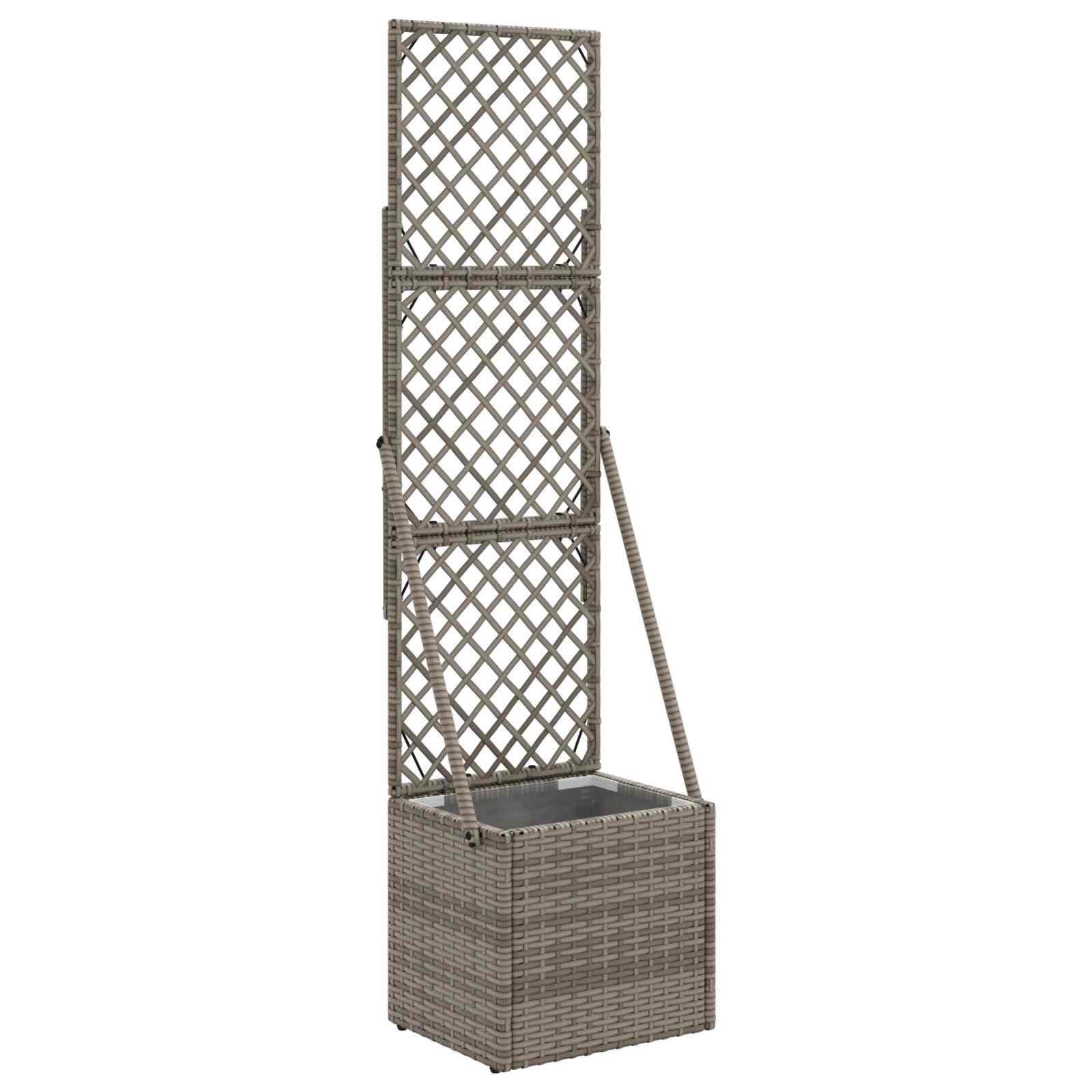 Tuindruppel met Trellis Grijs 35 x 30 x 135 cm poly rattan is nu te koop bij PeponiXL, paradijselijk wonen!