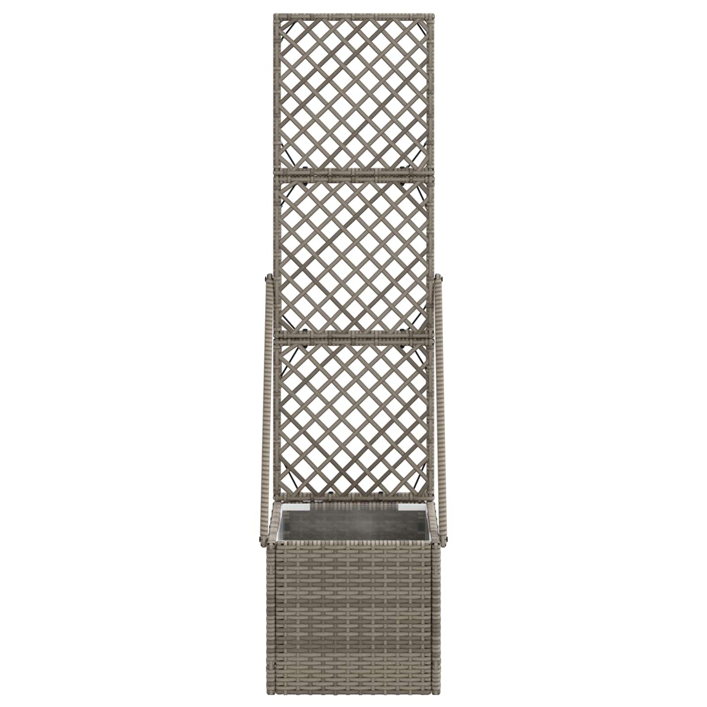 Tuindruppel met Trellis Grijs 35 x 30 x 135 cm poly rattan is nu te koop bij PeponiXL, paradijselijk wonen!