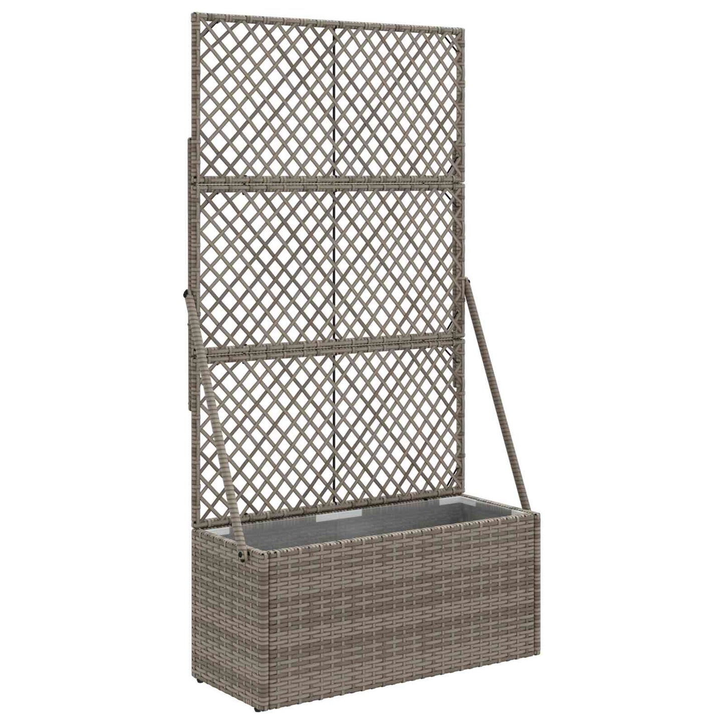 Tuindruppel met Trellis Grijs 70 x 30 x 135 cm poly rattan is nu te koop bij PeponiXL, paradijselijk wonen!