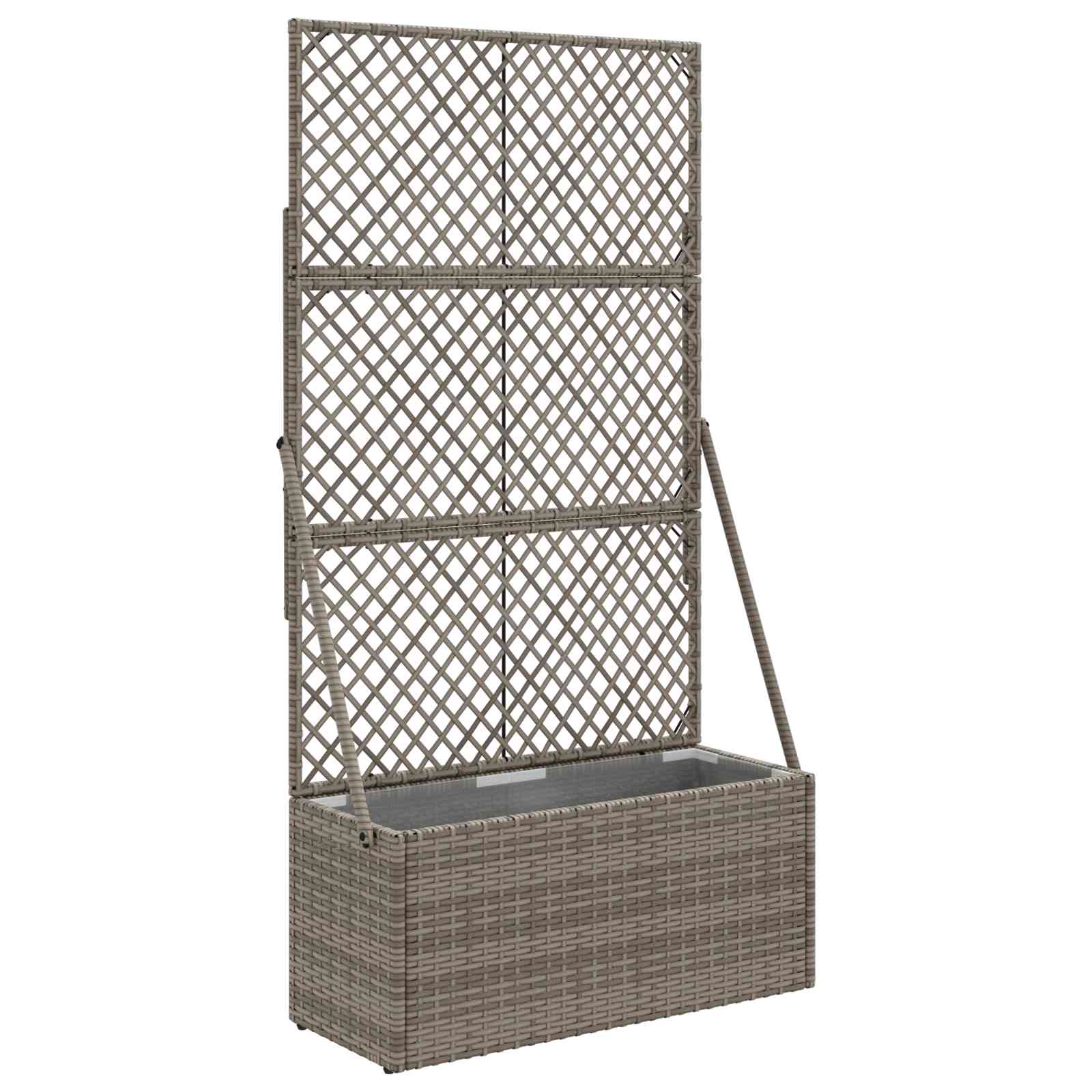 Tuindruppel met Trellis Grijs 70 x 30 x 135 cm poly rattan is nu te koop bij PeponiXL, paradijselijk wonen!