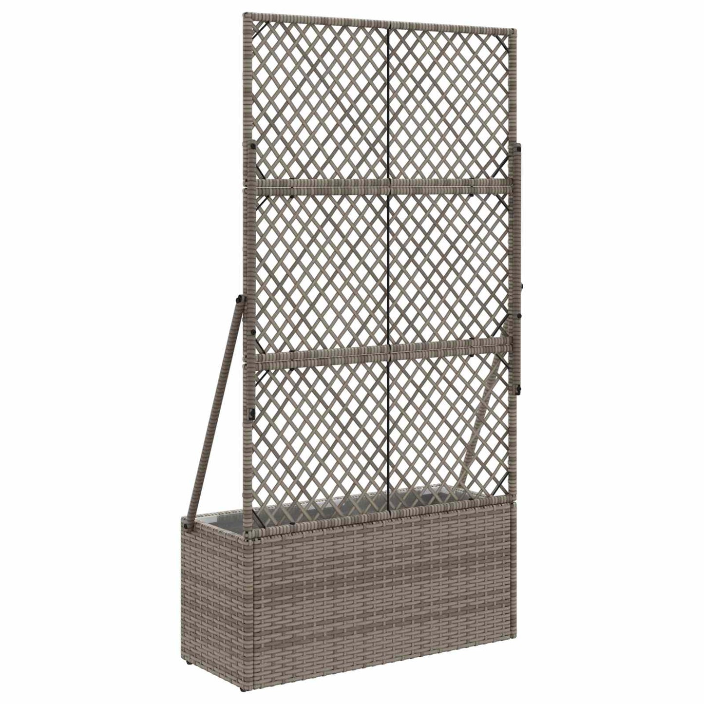 Tuindruppel met Trellis Grijs 70 x 30 x 135 cm poly rattan is nu te koop bij PeponiXL, paradijselijk wonen!