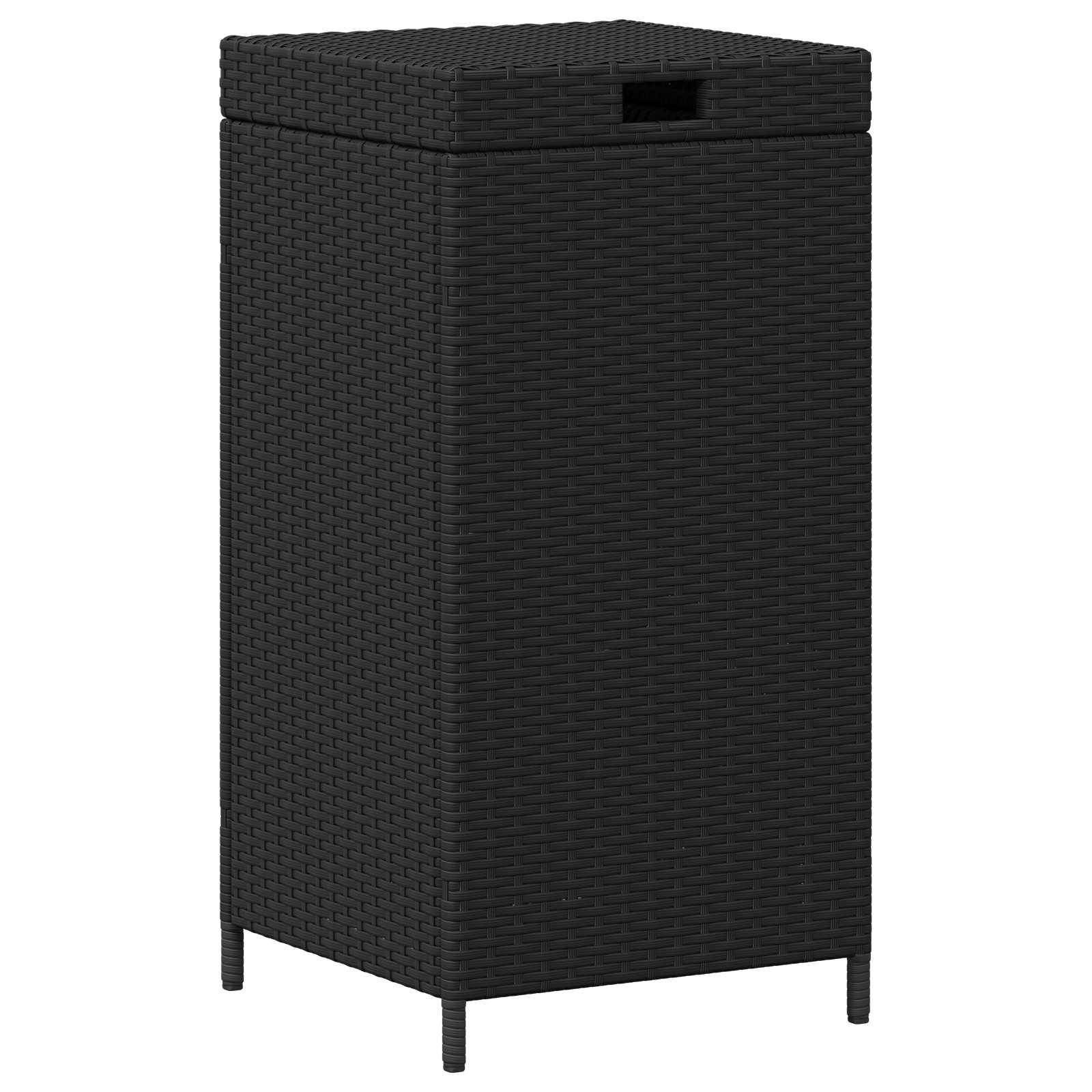 Buiten Afvalbak Zwart 40 x 40 x 80 cm poly rattan is nu te koop bij PeponiXL, paradijselijk wonen!