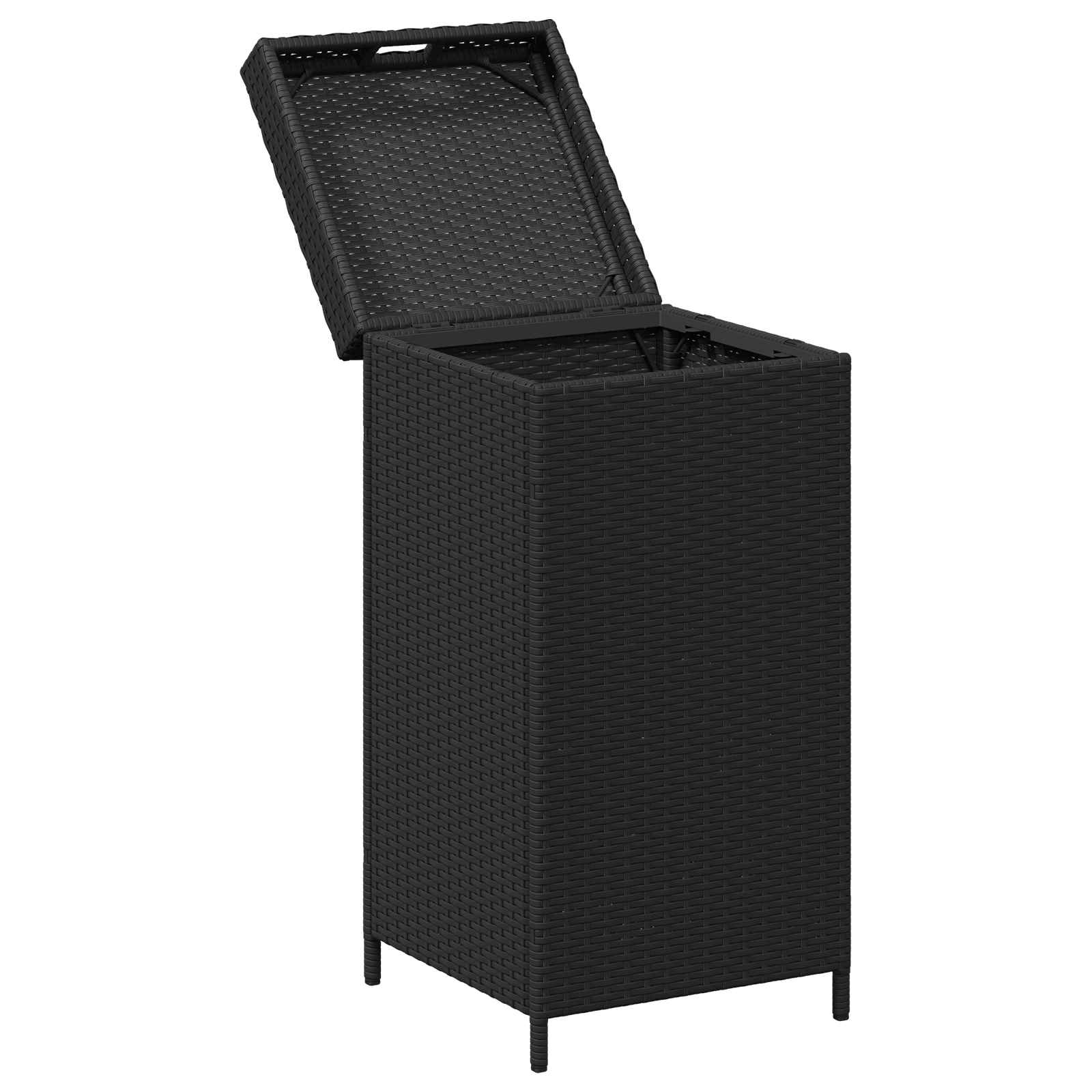 Buiten Afvalbak Zwart 40 x 40 x 80 cm poly rattan is nu te koop bij PeponiXL, paradijselijk wonen!