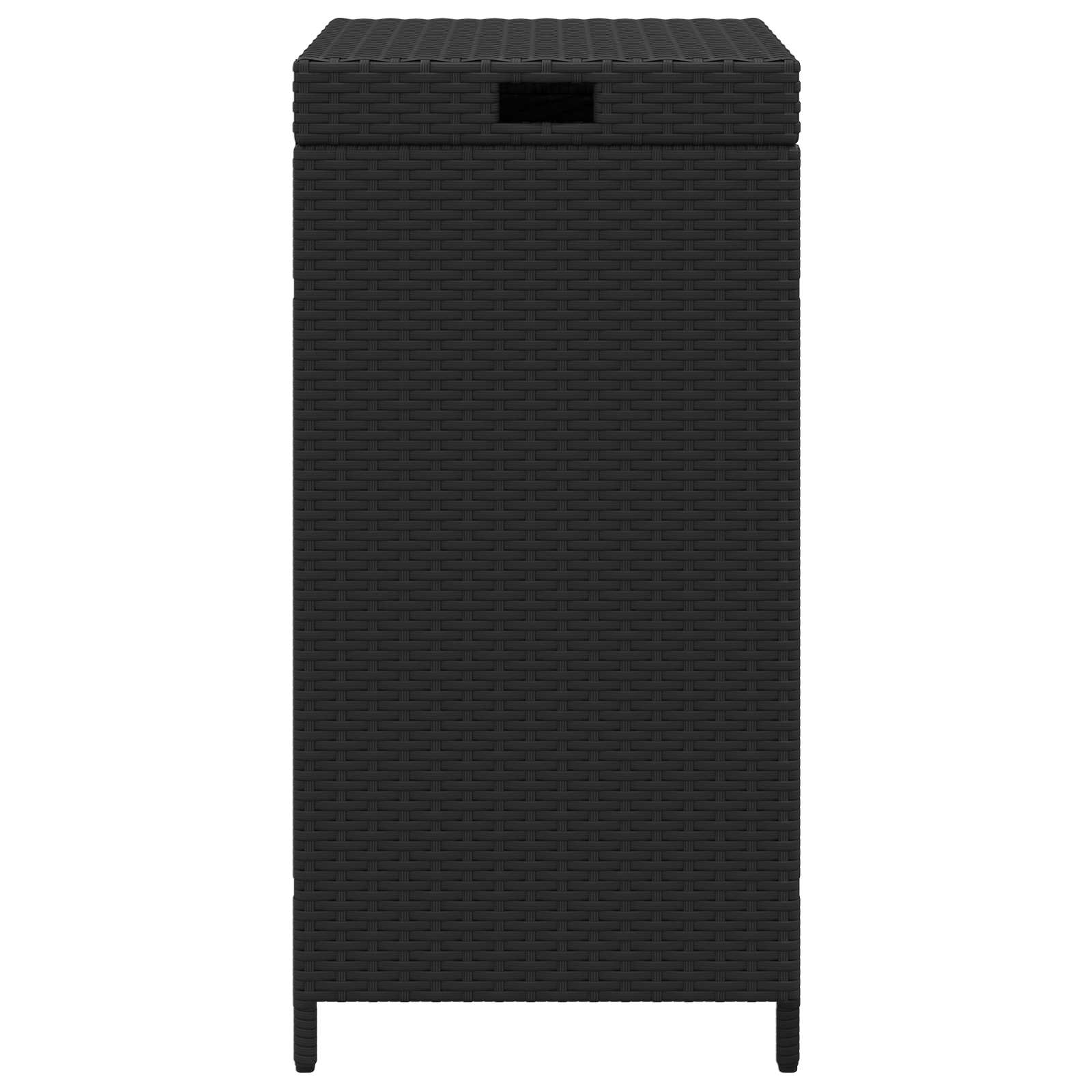 Buiten Afvalbak Zwart 40 x 40 x 80 cm poly rattan is nu te koop bij PeponiXL, paradijselijk wonen!