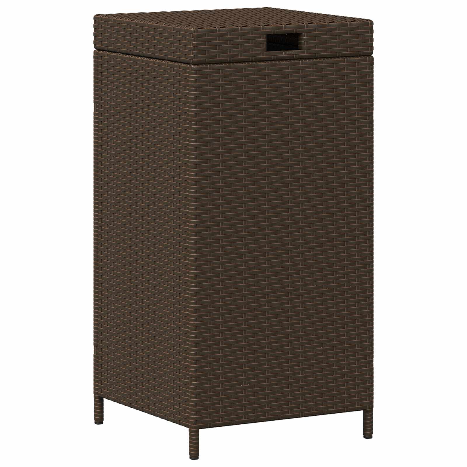 Buiten Afvalbak Bruin 40 x 40 x 80 cm poly rattan is nu te koop bij PeponiXL, paradijselijk wonen!