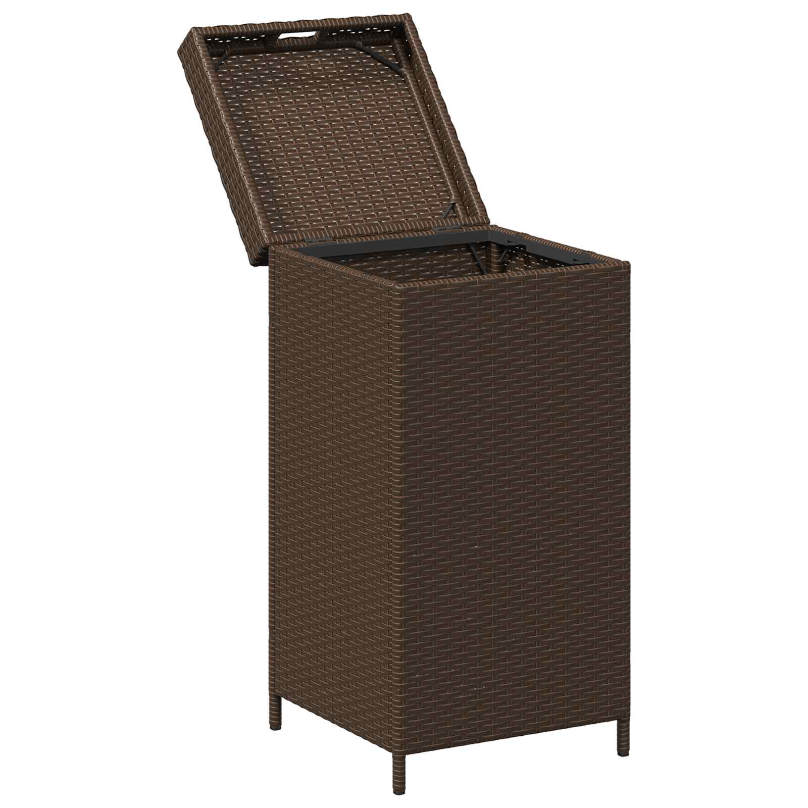 Buiten Afvalbak Bruin 40 x 40 x 80 cm poly rattan is nu te koop bij PeponiXL, paradijselijk wonen!