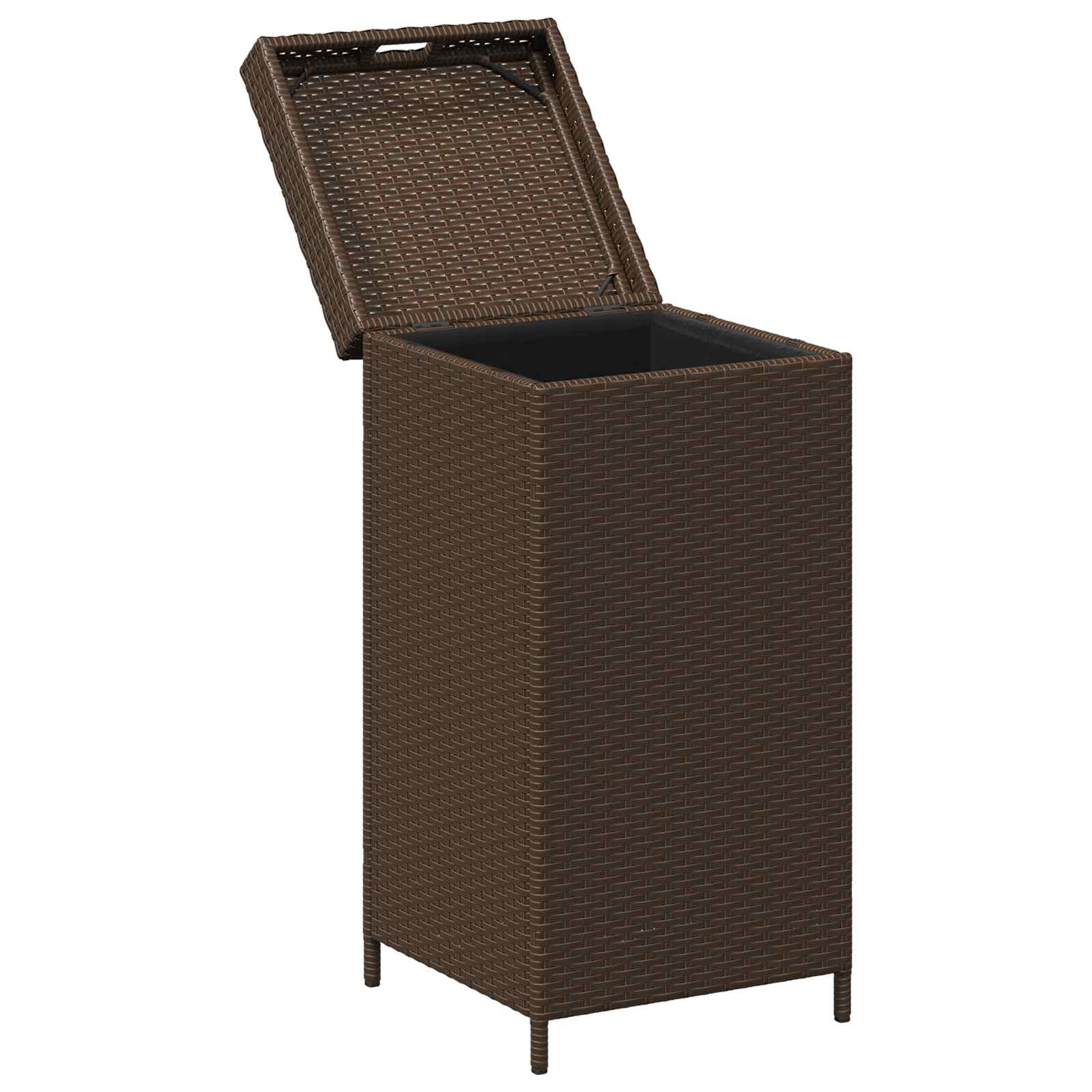 Buiten Afvalbak Bruin 40 x 40 x 80 cm poly rattan is nu te koop bij PeponiXL, paradijselijk wonen!