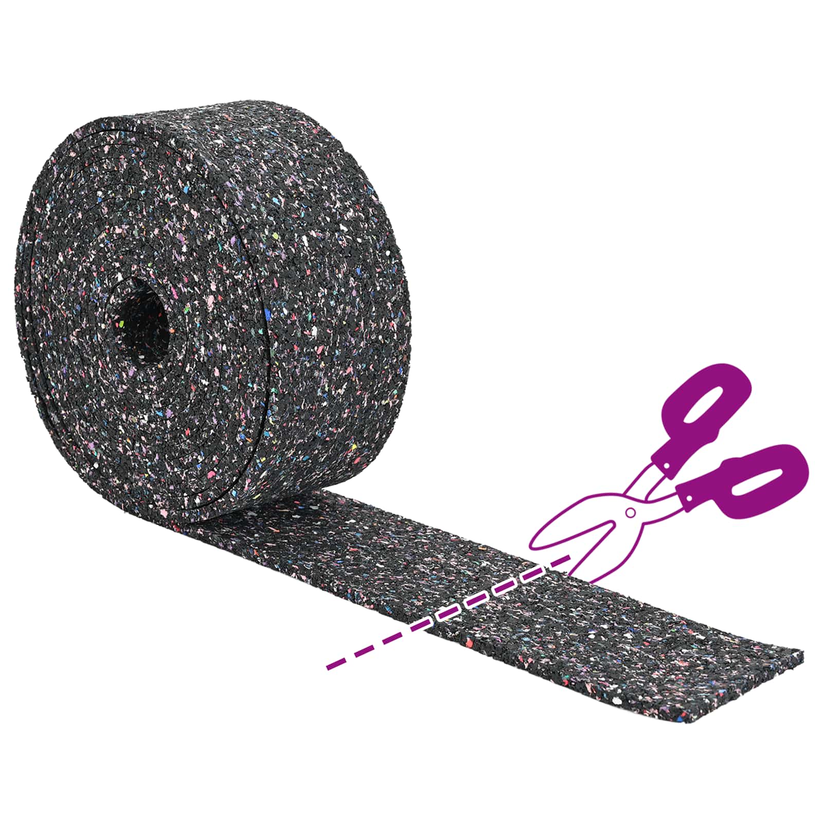 Rubbergranulaatrol Zwart 200 x 5 x 0,3 cm Rubber is nu te koop bij PeponiXL, paradijselijk wonen!