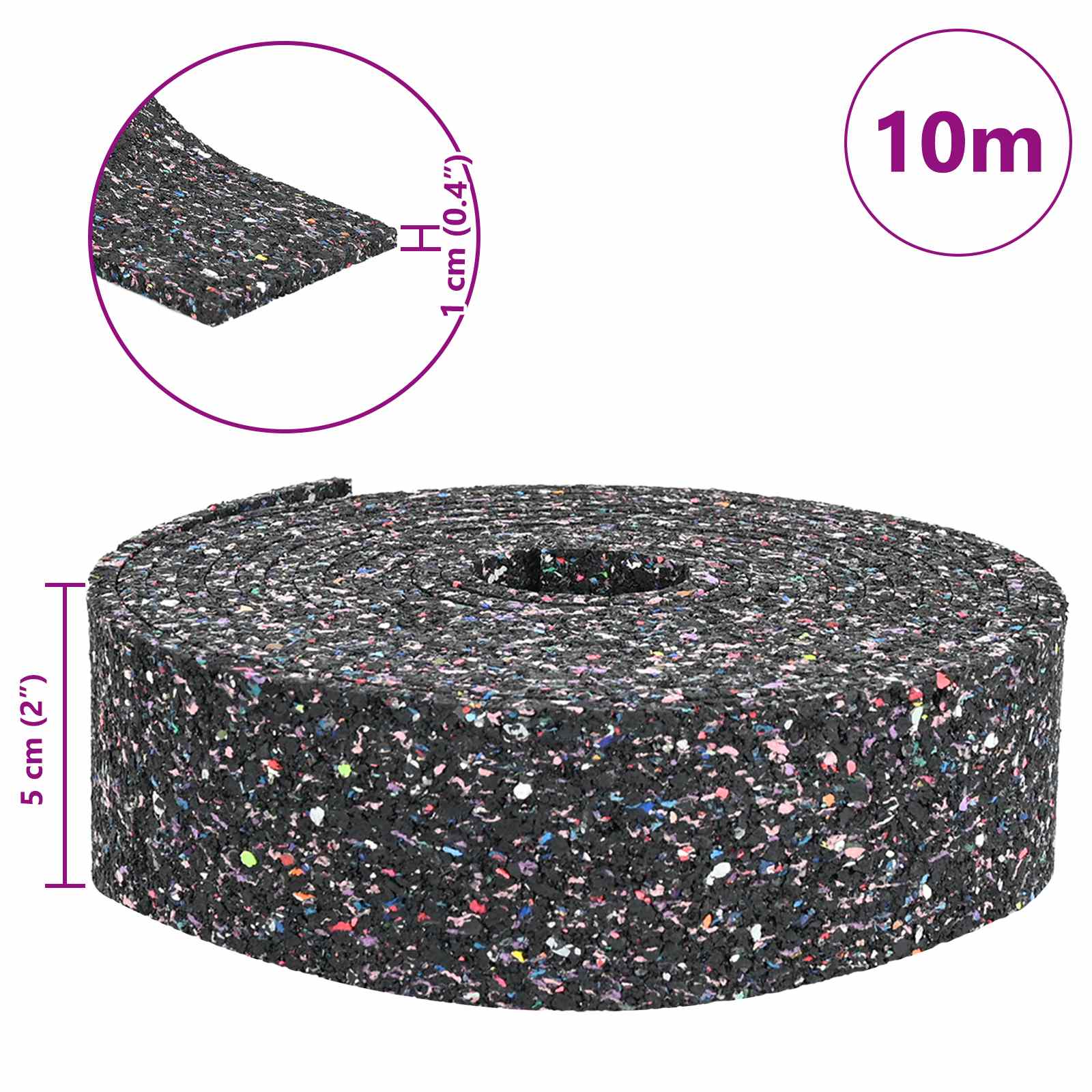 Rubbergranulaatrol Zwart 1000 x 5 x 1 cm Rubber is nu te koop bij PeponiXL, paradijselijk wonen!