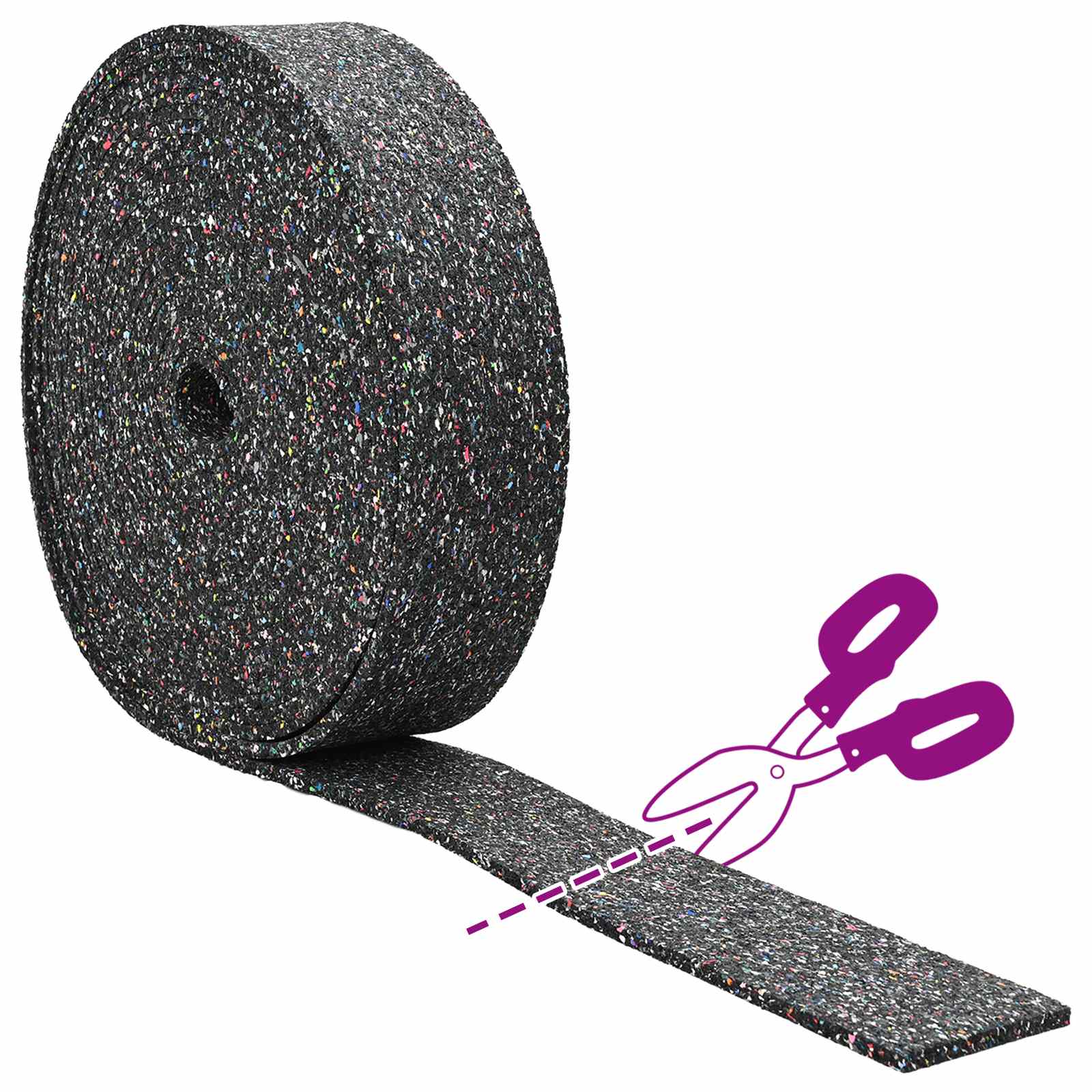 Rubbergranulaatrol Zwart 2000 x 8 x 1 cm Rubber is nu te koop bij PeponiXL, paradijselijk wonen!