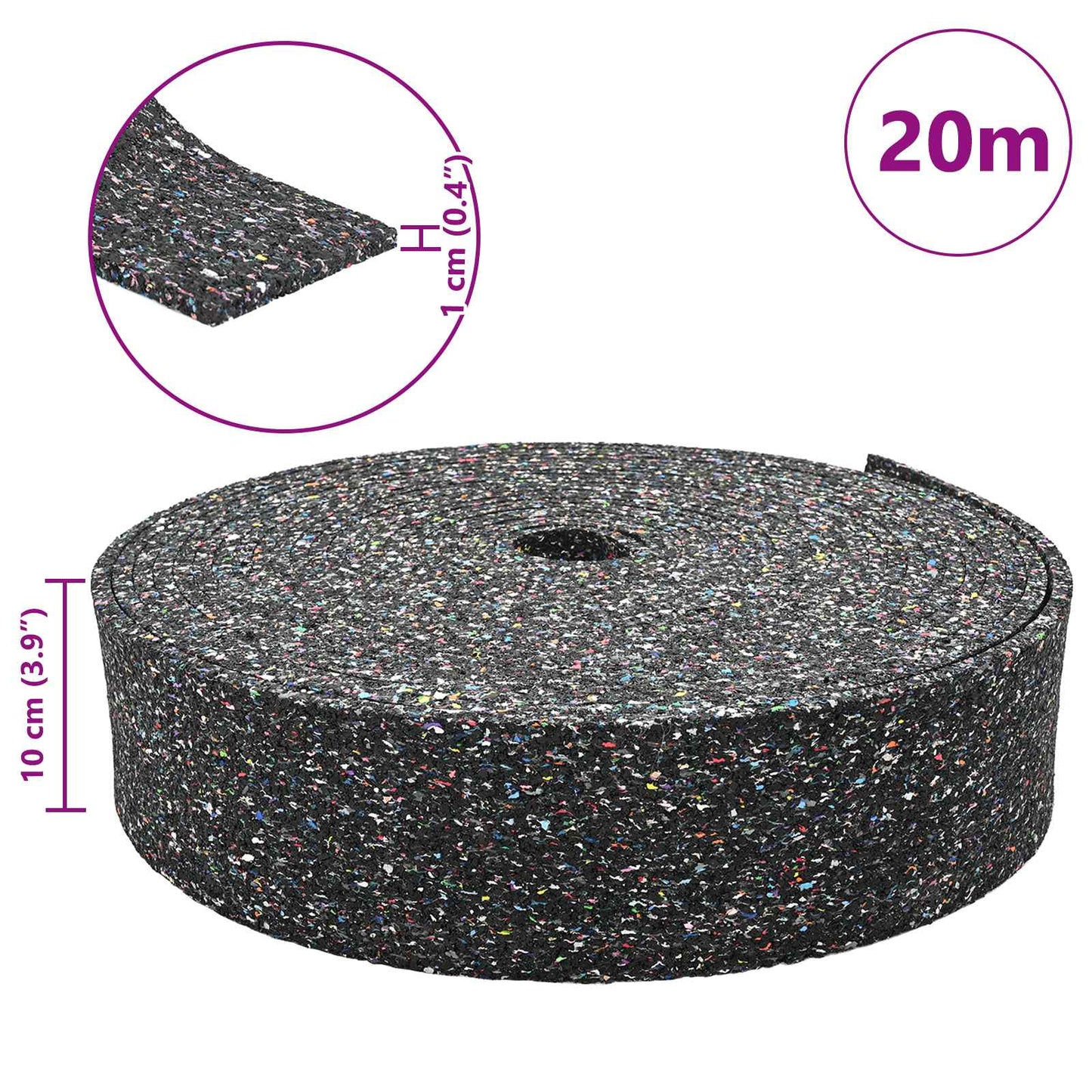 Rubbergranulaatrol Zwart 2000 x 10 x 1 cm Rubber is nu te koop bij PeponiXL, paradijselijk wonen!