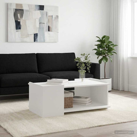 Salontafel Wit 90 x 50 x 33 cm Bewerkt hout is nu te koop bij PeponiXL, paradijselijk wonen!