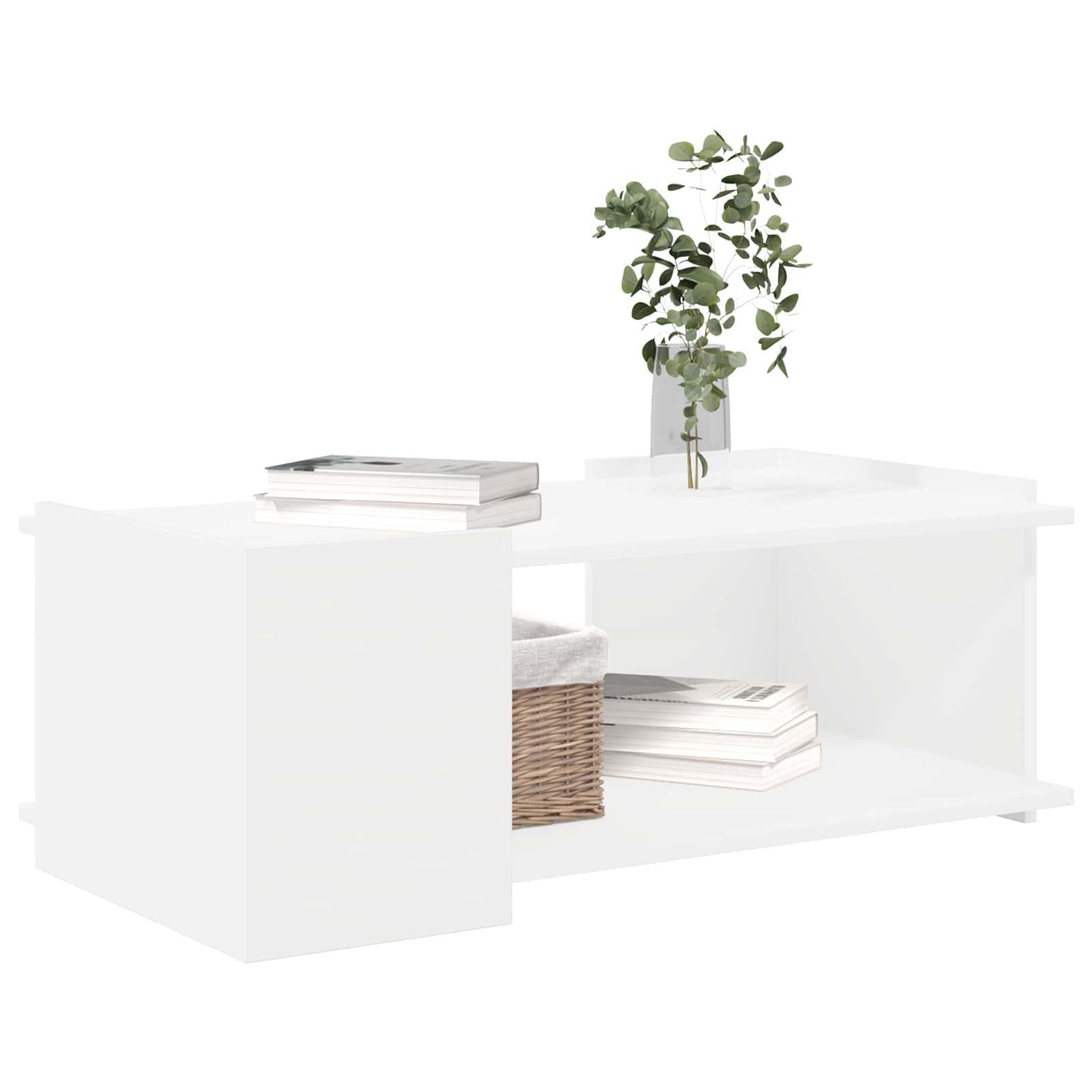 Salontafel Wit 90 x 50 x 33 cm Bewerkt hout is nu te koop bij PeponiXL, paradijselijk wonen!