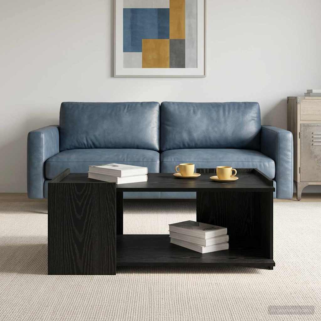 Salontafel Zwart eiken 90 x 50 x 33 cm Bewerkt hout is nu te koop bij PeponiXL, paradijselijk wonen!